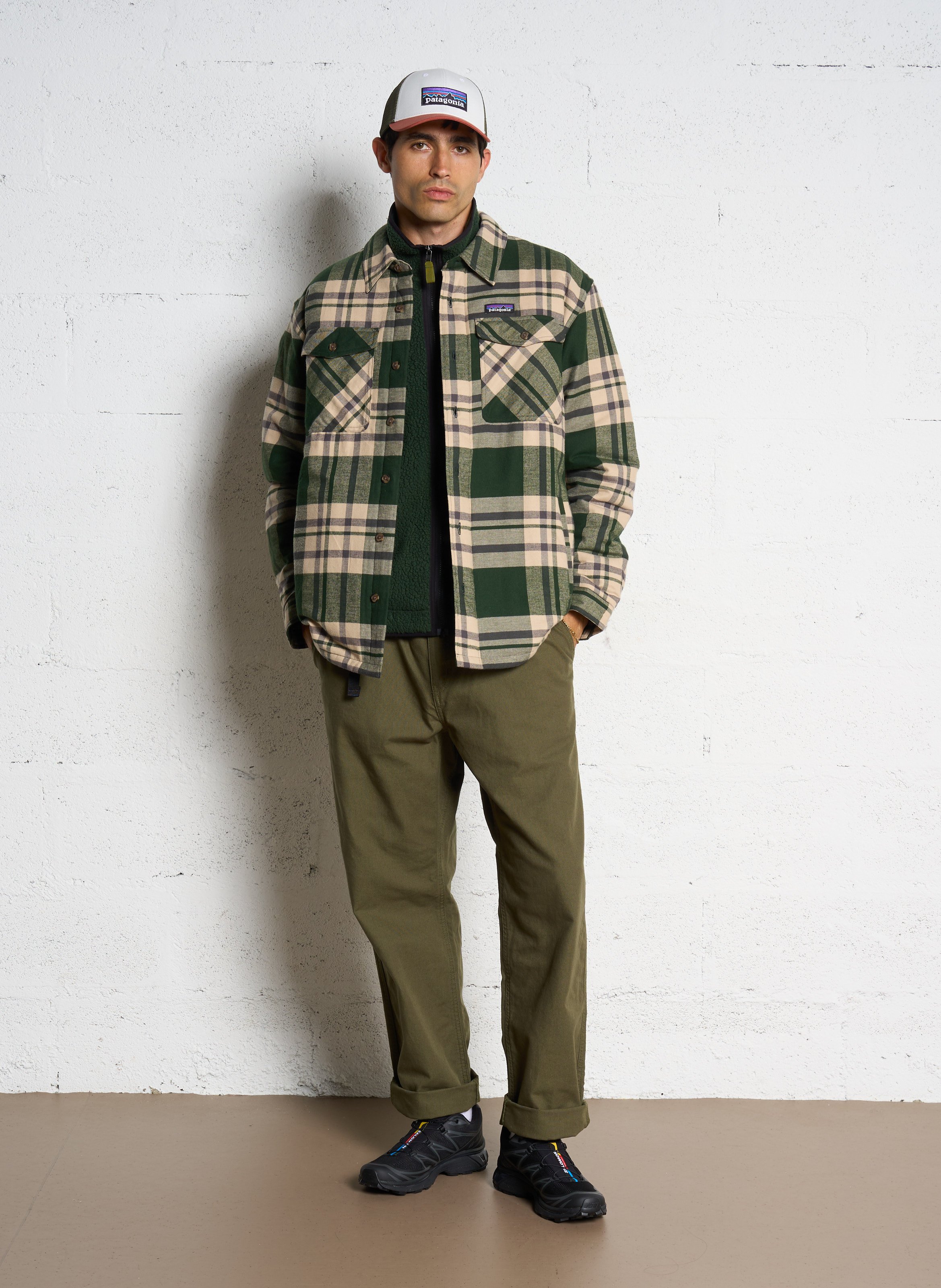 Veste chemise droite à carreaux PATAGONIA Vert