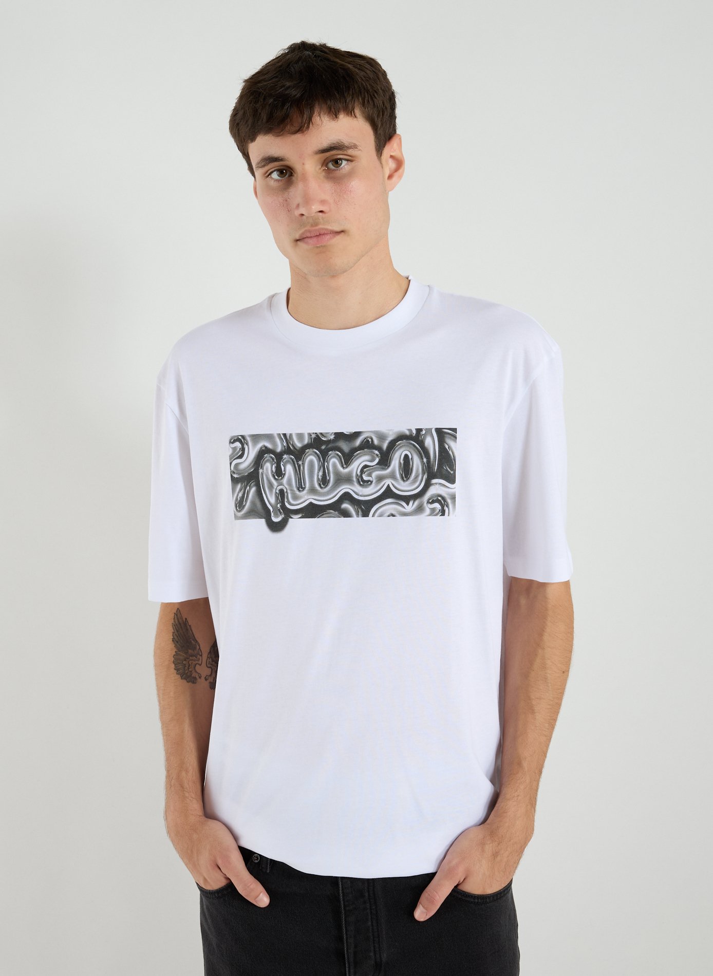 HUGO BLUE T-shirt en coton Blanc
