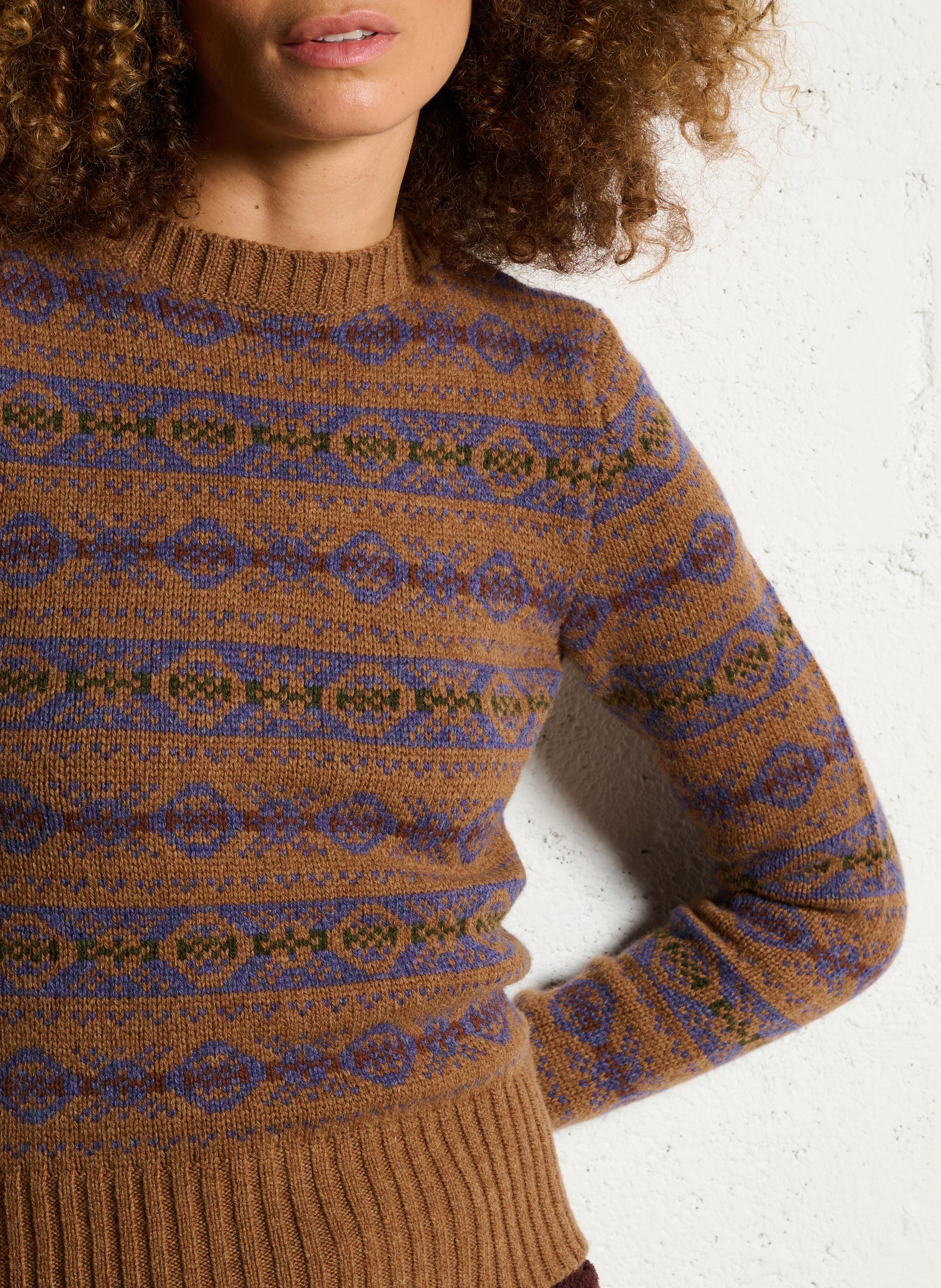 Pull col rond en laine Gipsyj SOEUR Beige