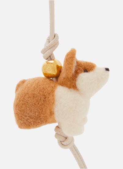 Corgi felt and calfskin bag charm LOEWE Corgi felt and calfskin bag charm LOEWE