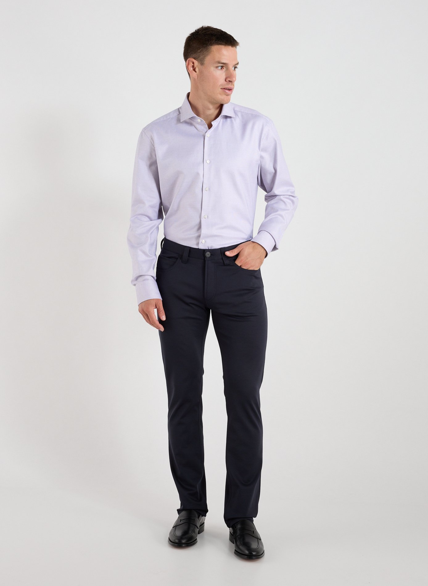 Slim wool-blend pants EMPORIO ARMANI Blue