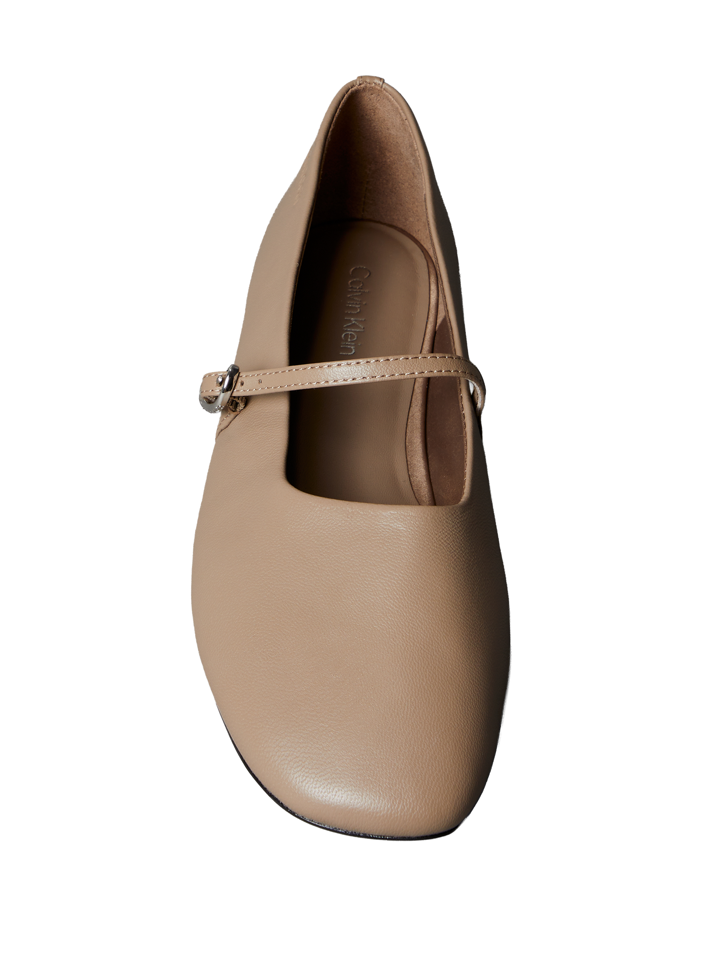 Smooth leather ballerina flats CALVIN KLEIN Beige