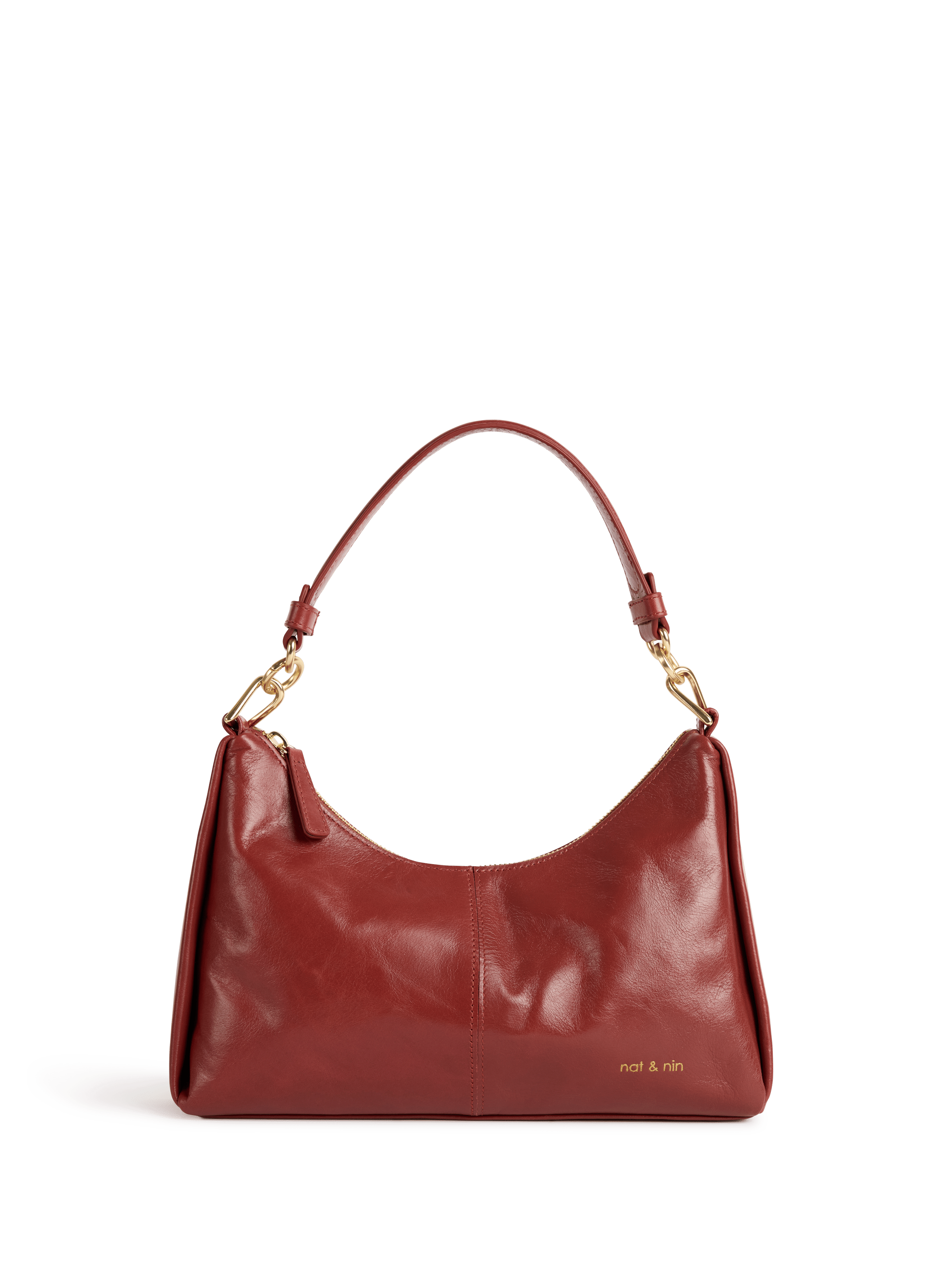 NAT & NIN Sac métallisé Rejina en cuir Rouge