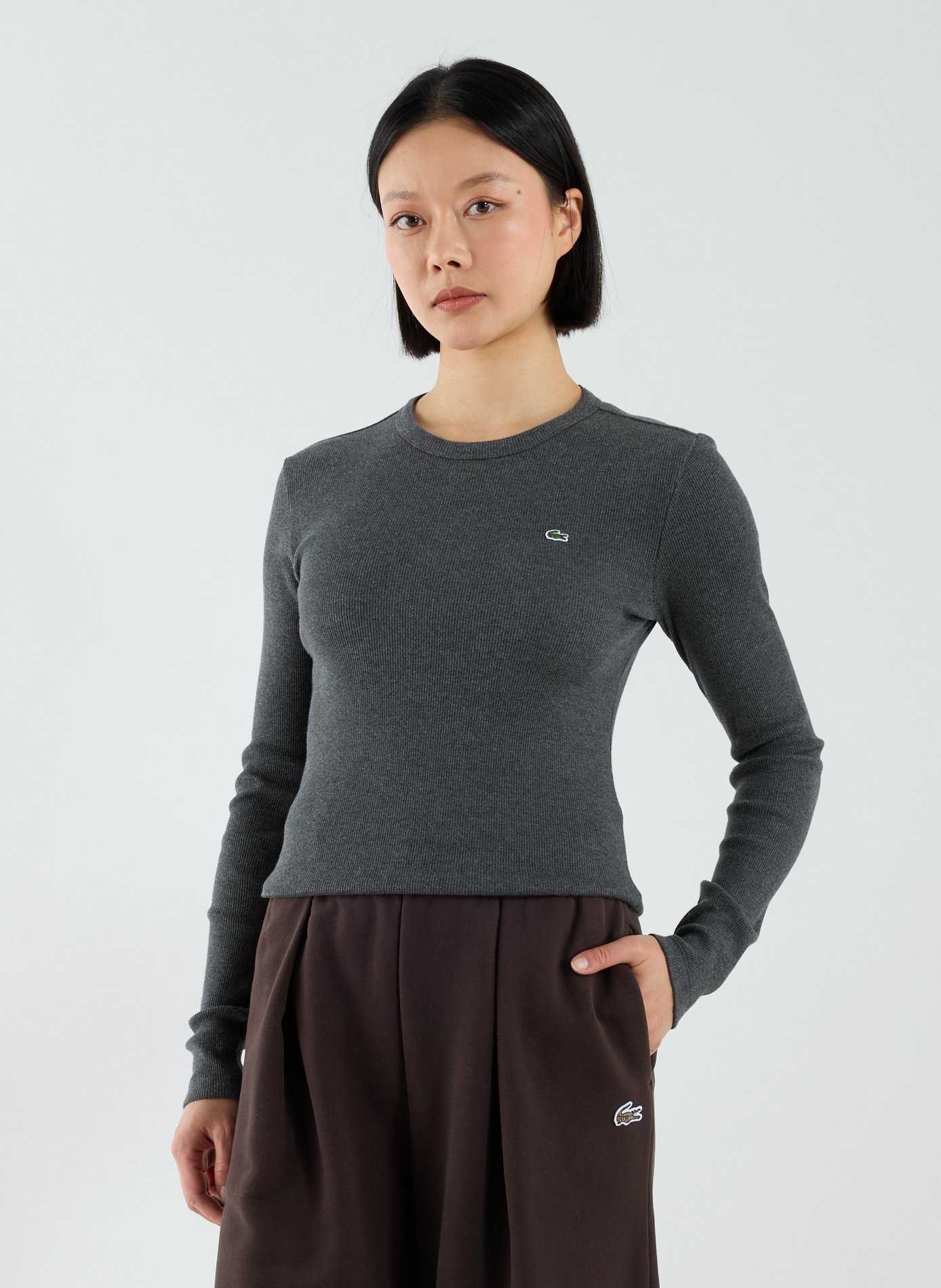 T-shirt manches longues  LACOSTE Gris