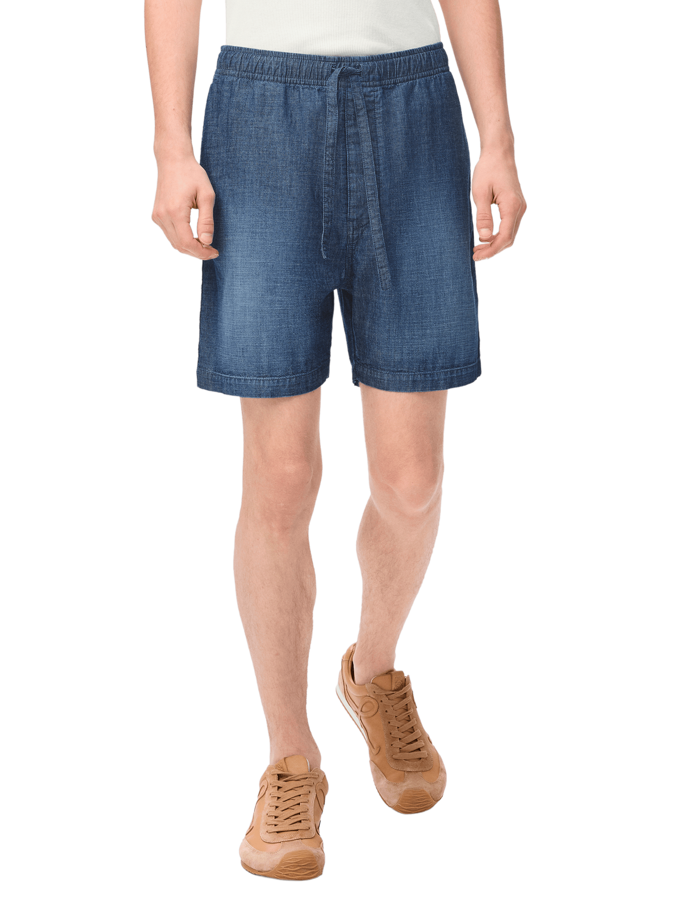 LOEWE Short droit en denim de coton Bleu