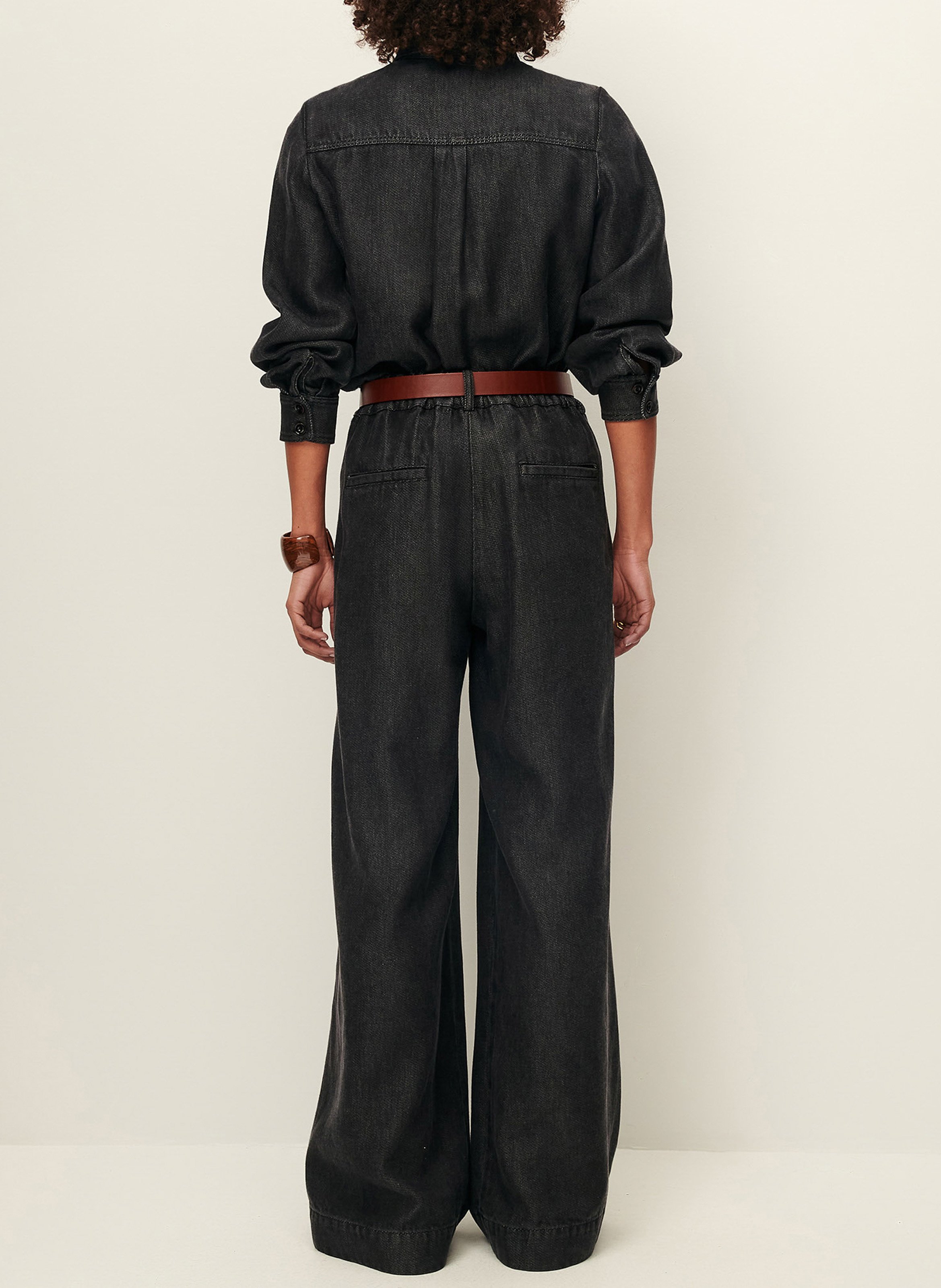 Pantalon large taille haute rinim SESSUN Gris