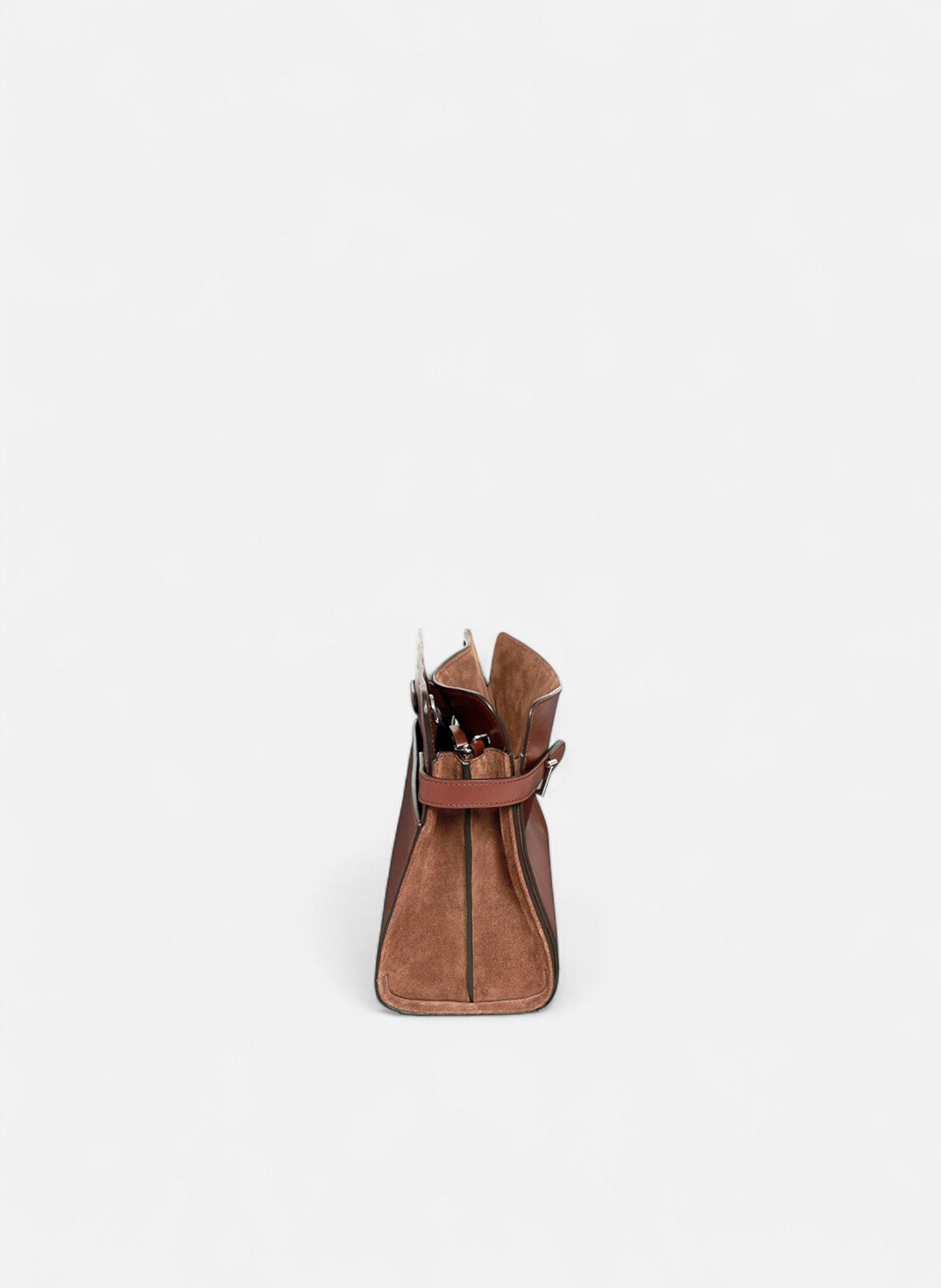 Sac porté épaule grand modèle emie en cuir lisse et nubuck LE TANNEUR Marron