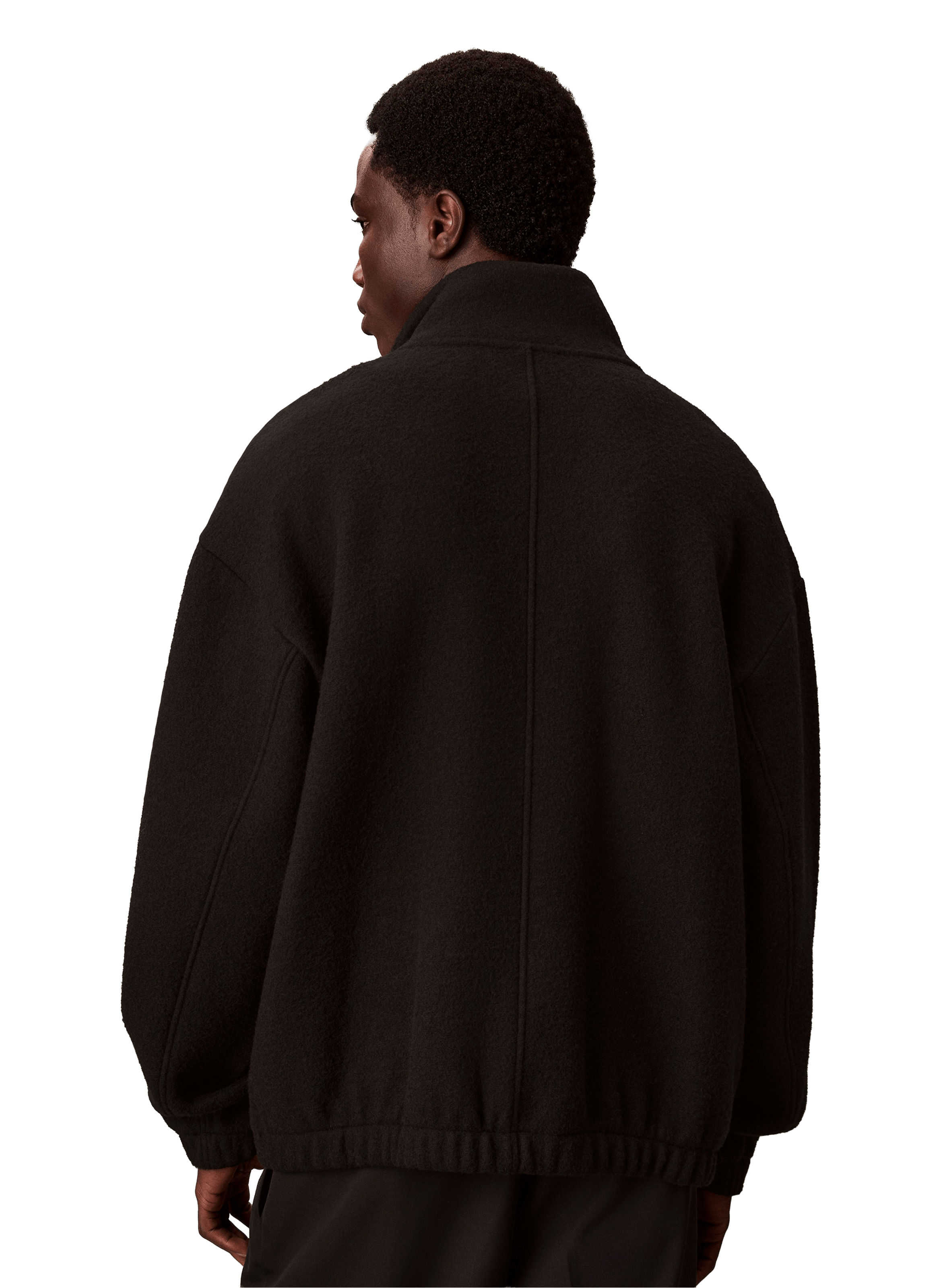 Oversized wool blend jacket CALVIN KLEIN Black