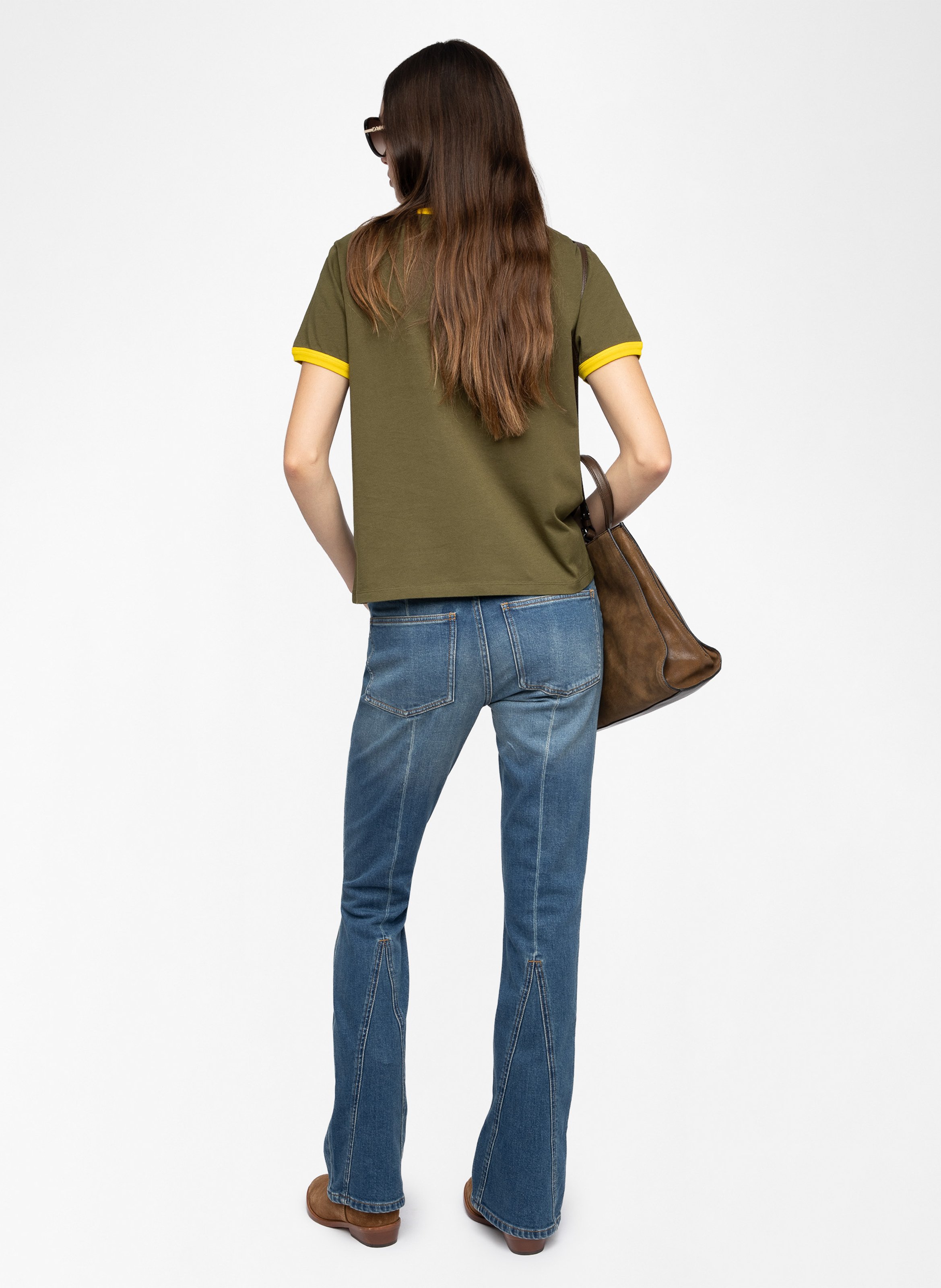 Tee-shirt droit brodé en coton alys ZADIG&VOLTAIRE Vert