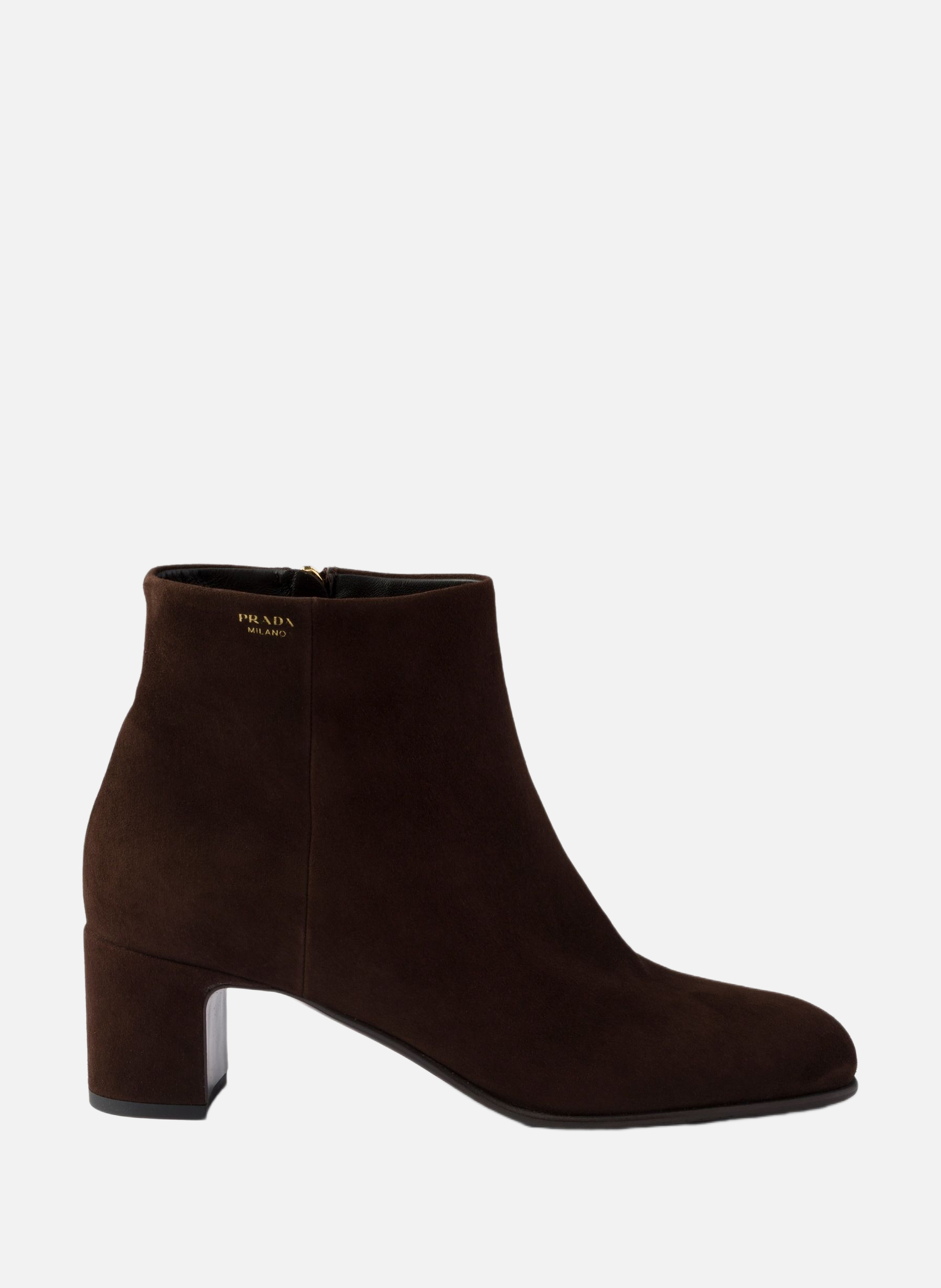 Bottines en veau velours PRADA Marron