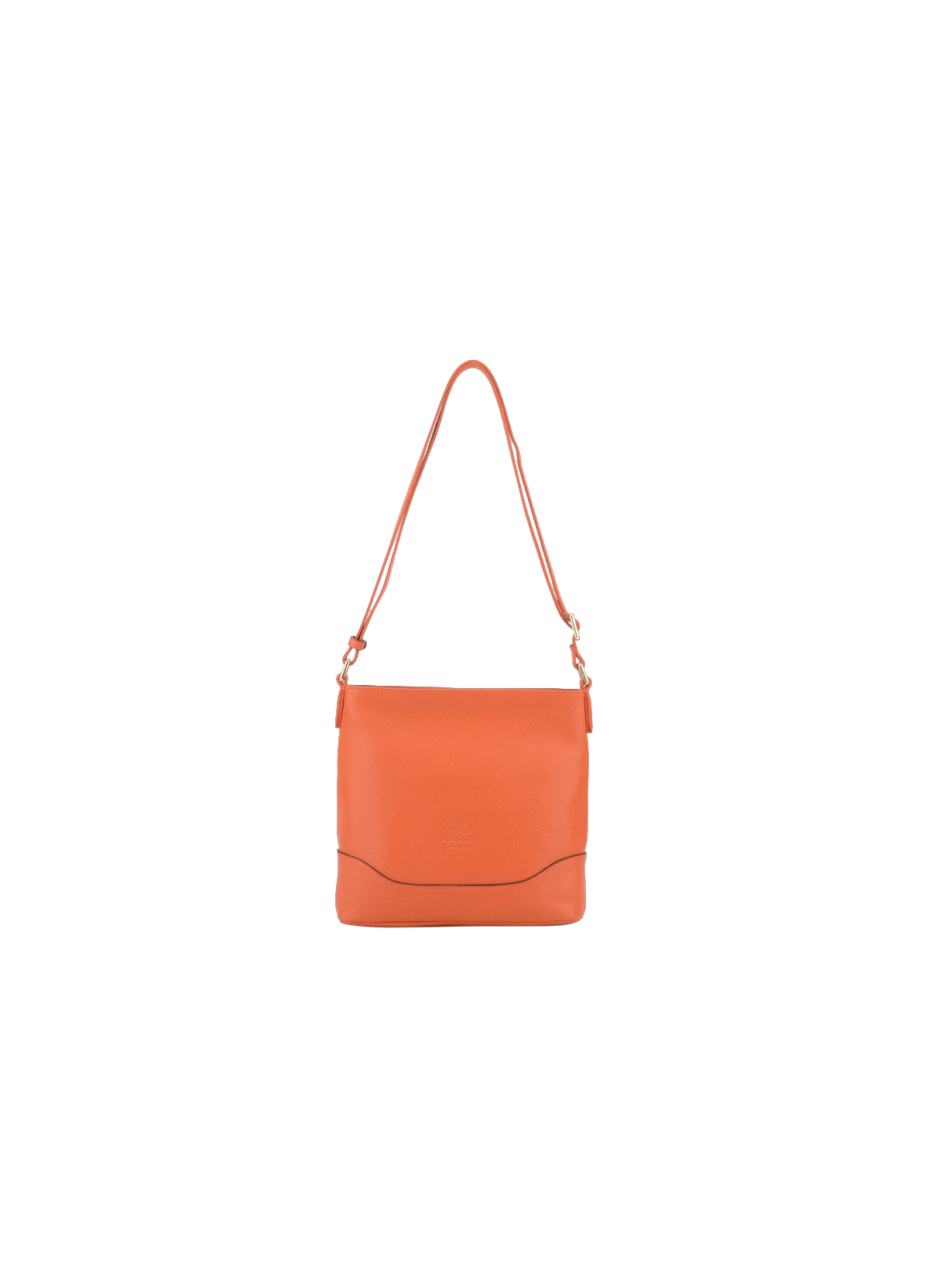 110 Magnet | Sac porté croisé en cuir de veau grainé POURCHET Orange