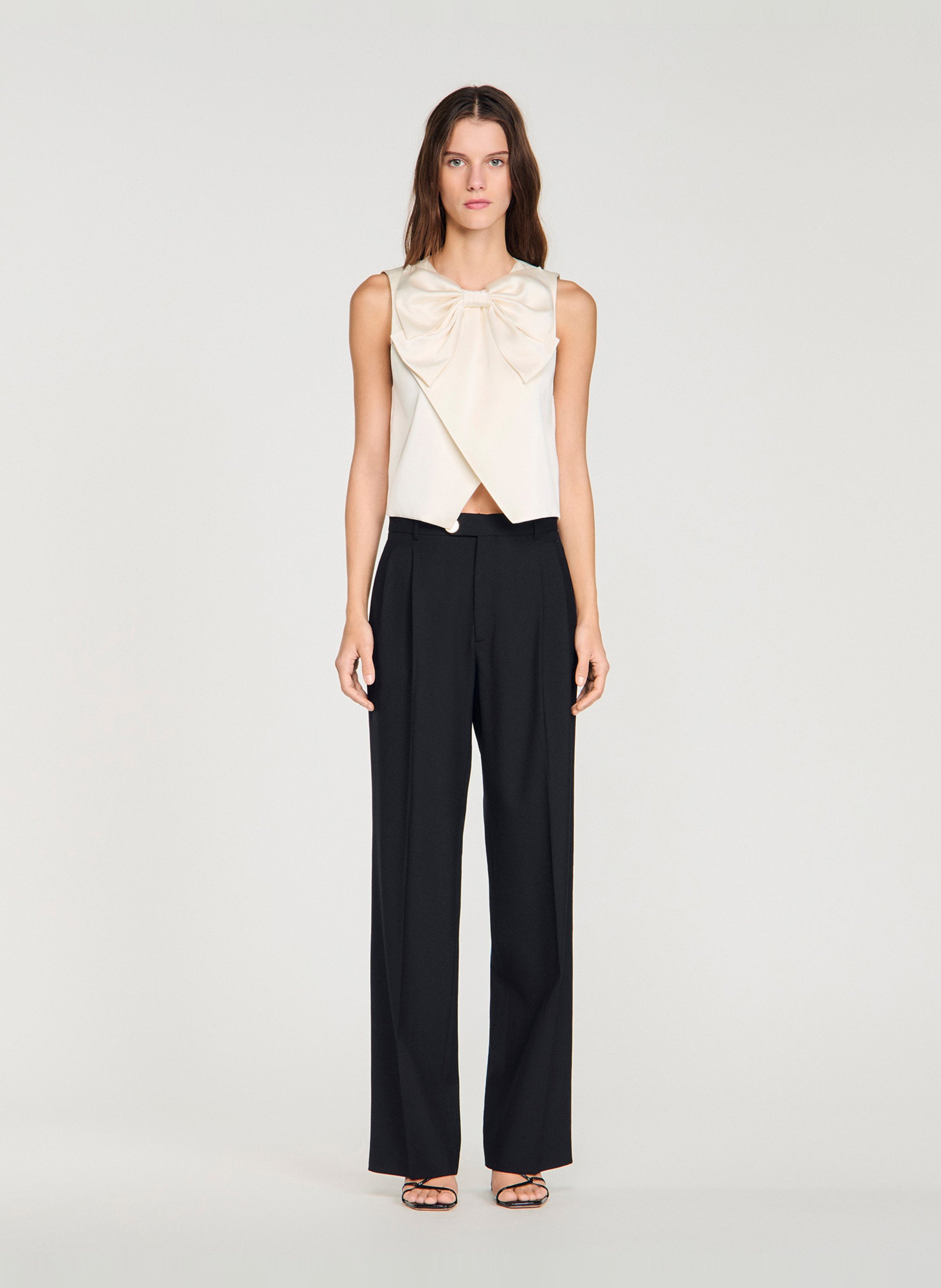 Pantalon tailleur droit uni SANDRO Noir