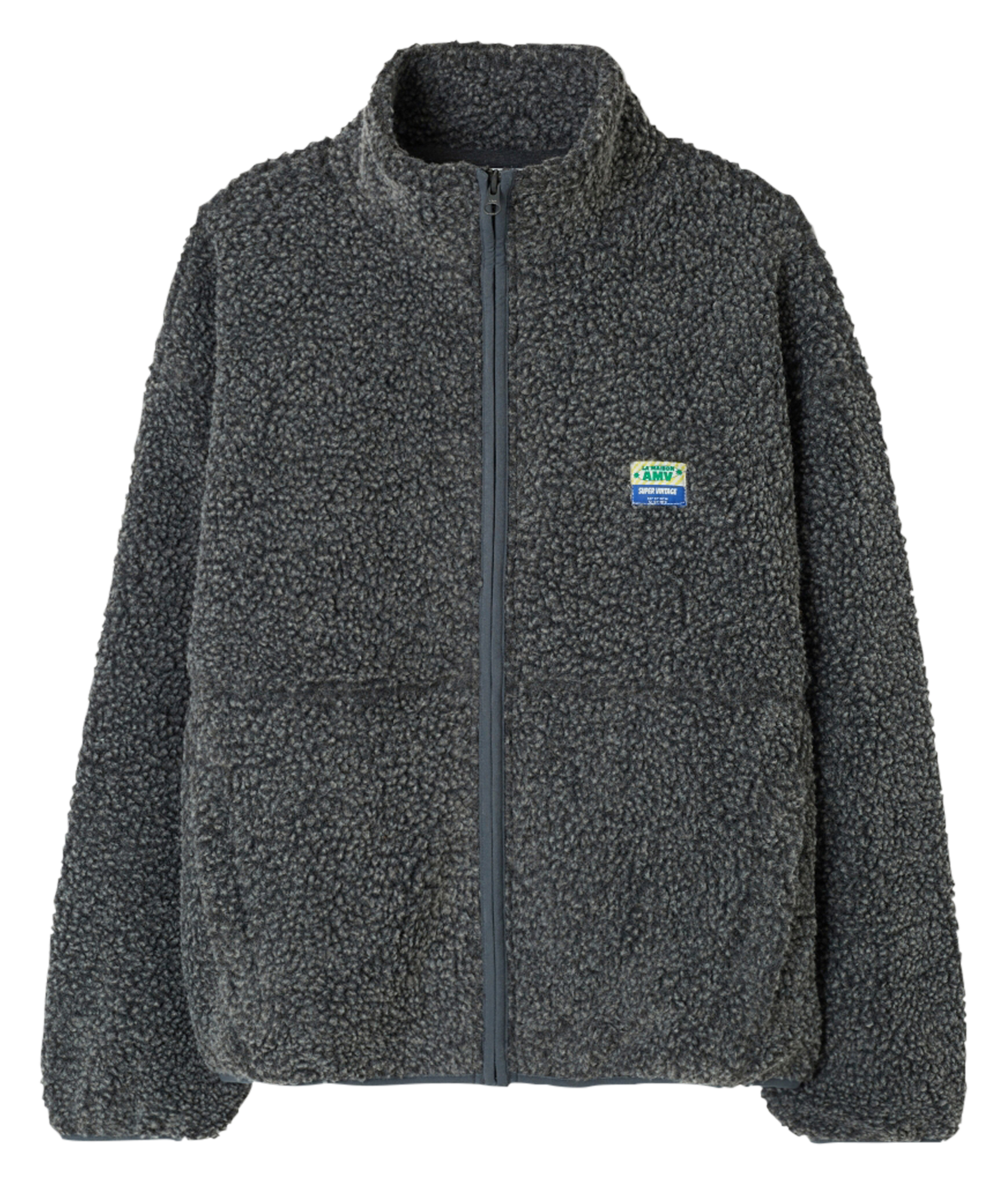 Veste ample zippée à col montant polaire hoktown AMERICAN VINTAGE Gris