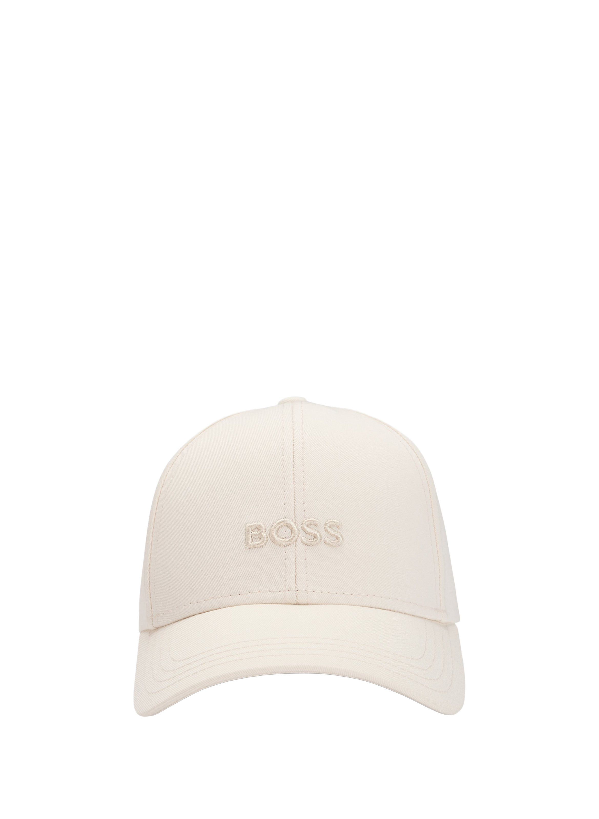 Embroidered brand cotton cap BOSS Beige