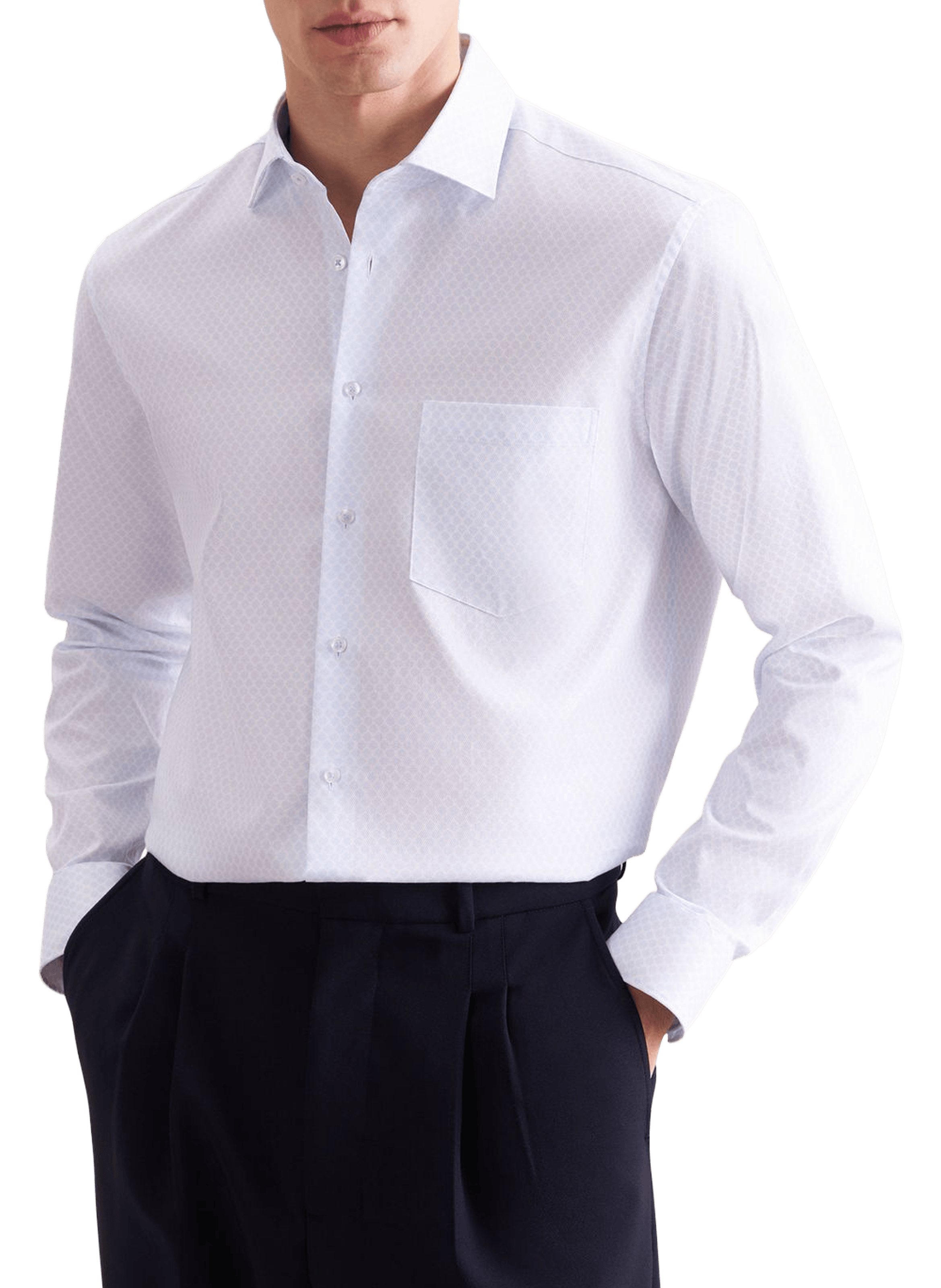 Chemise à manches longues imprimée en coton SEIDENSTICKER Bleu