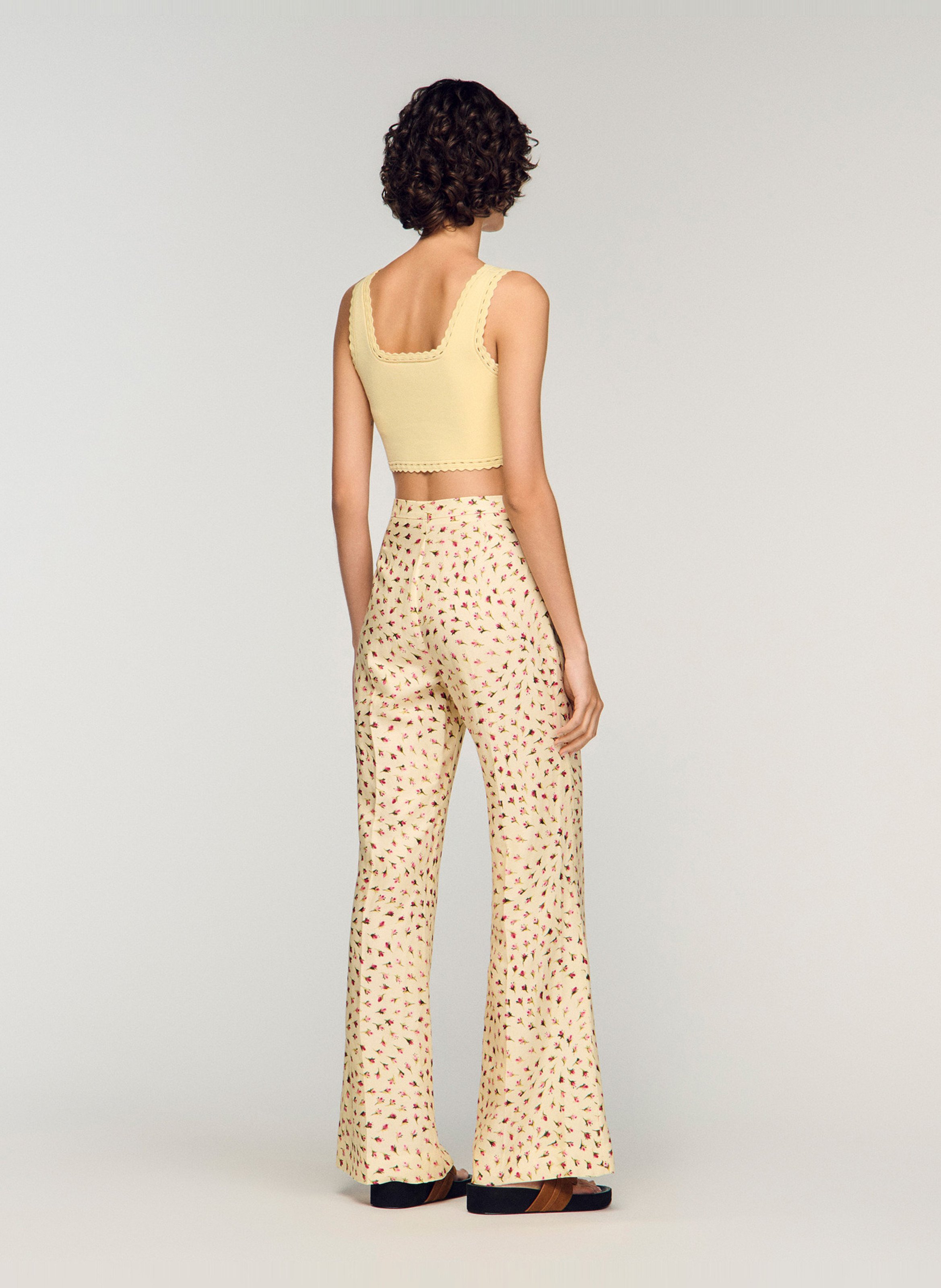 Pantalon droit imprimé SANDRO Beige