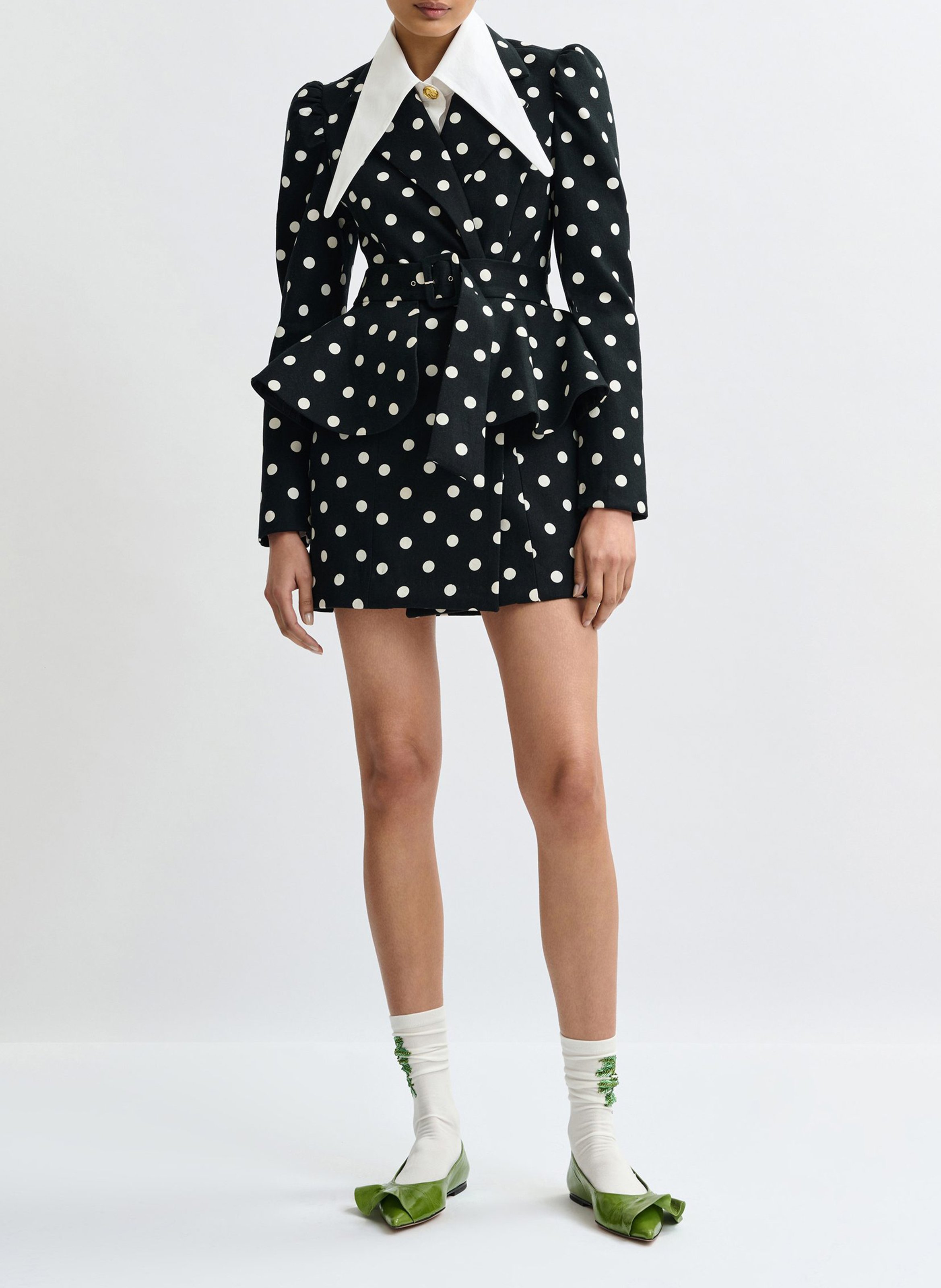 Robe blazer en coton imprimé juliette ESSENTIEL ANTWERP Blanc