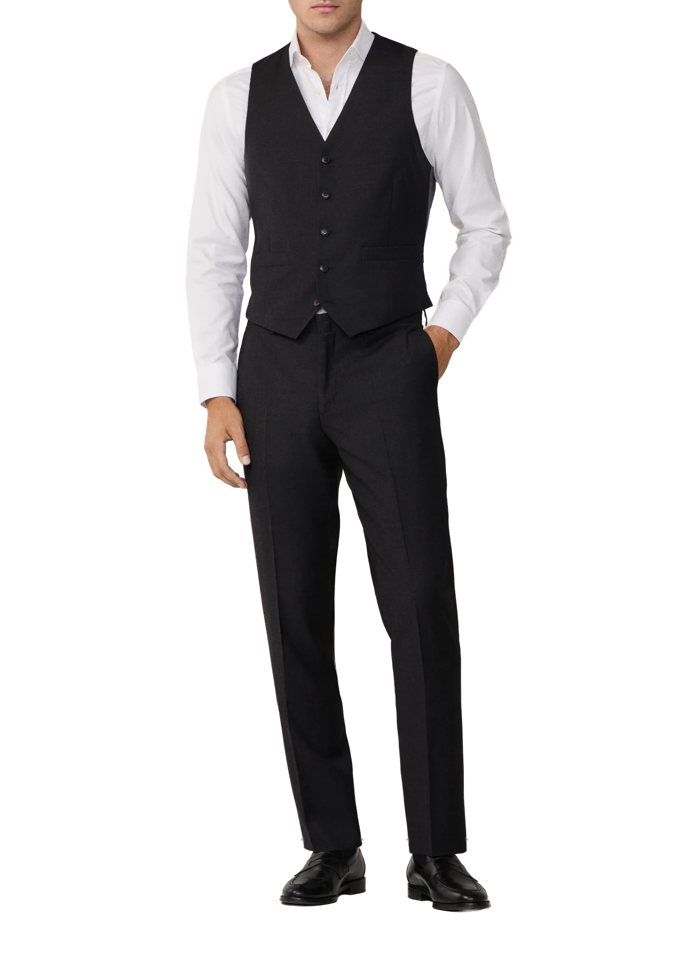 Straight wool vest HACKETT Grey