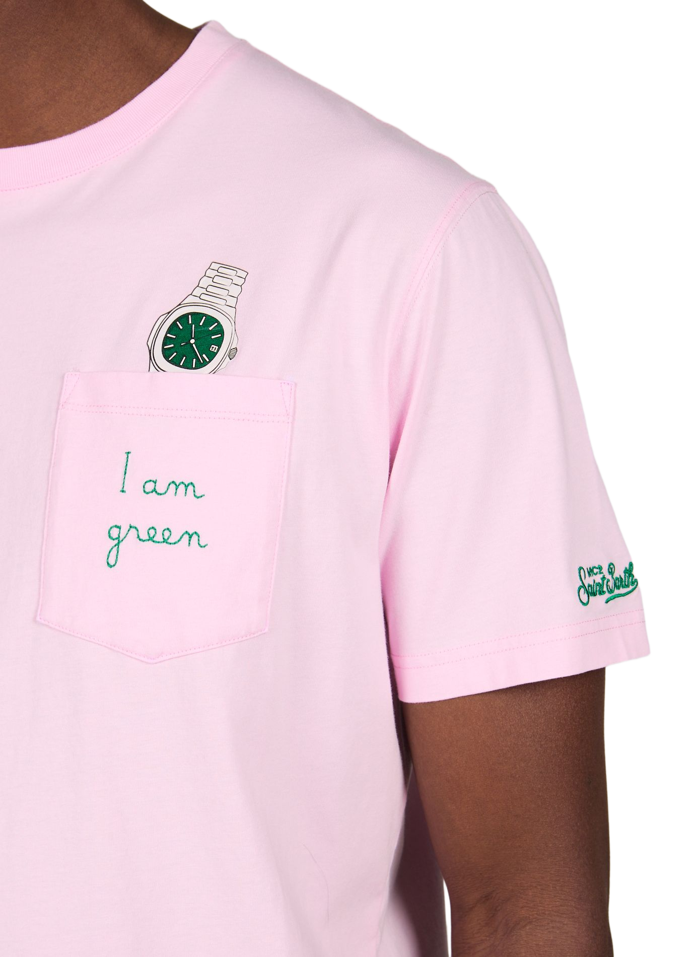 Straight cotton t-shirt MC2 SAINT BARTH Pink