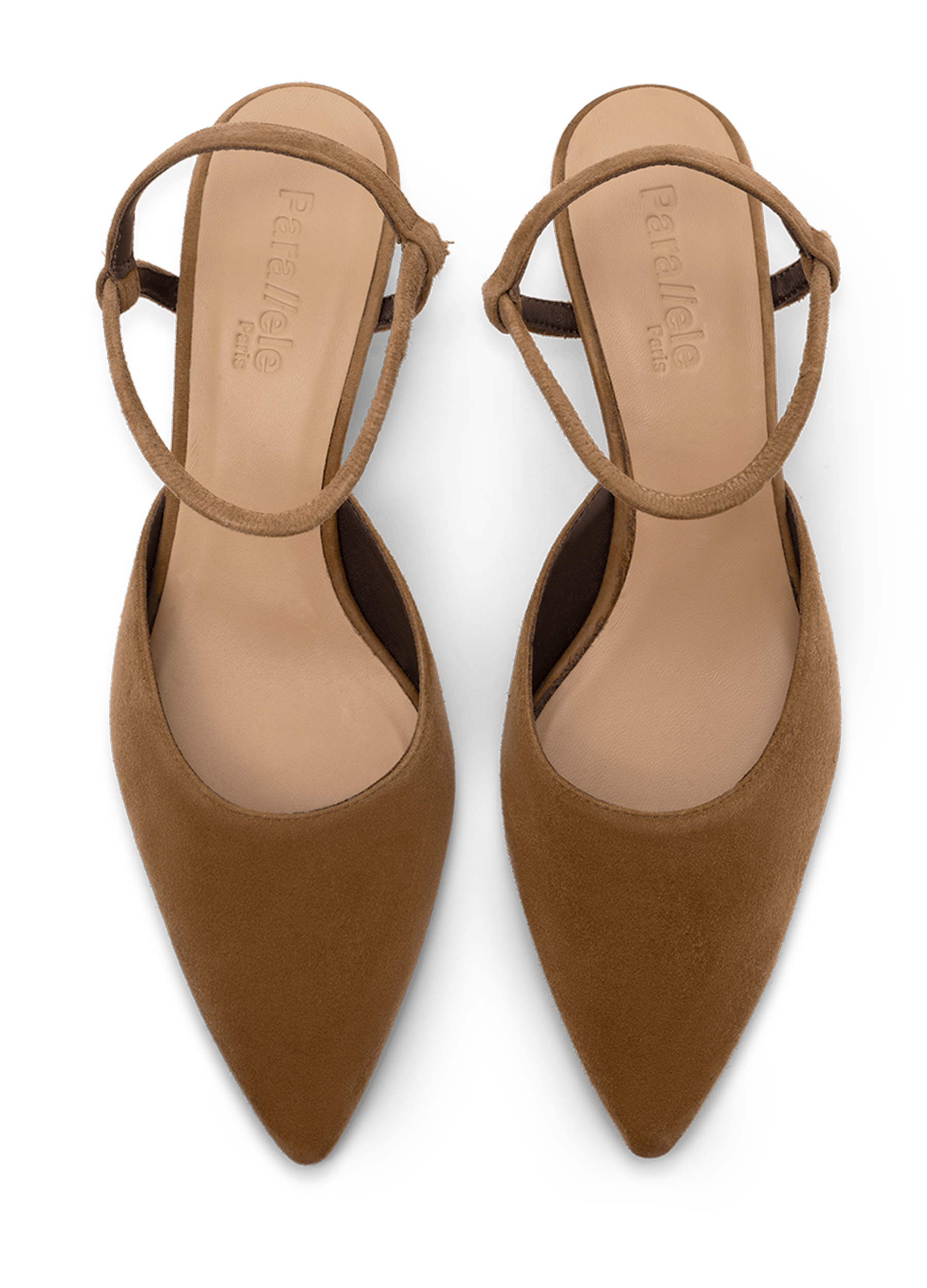 Sling back taylor en chevre velours PARALLELE Marron