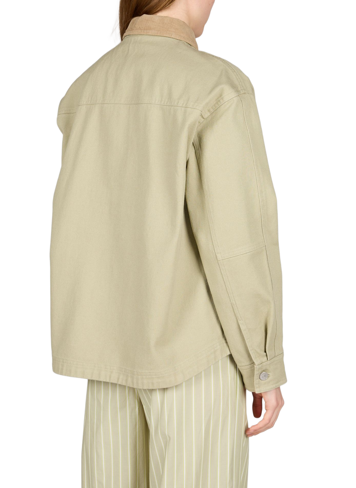 Veste denim ample en coton OBJECT Vert