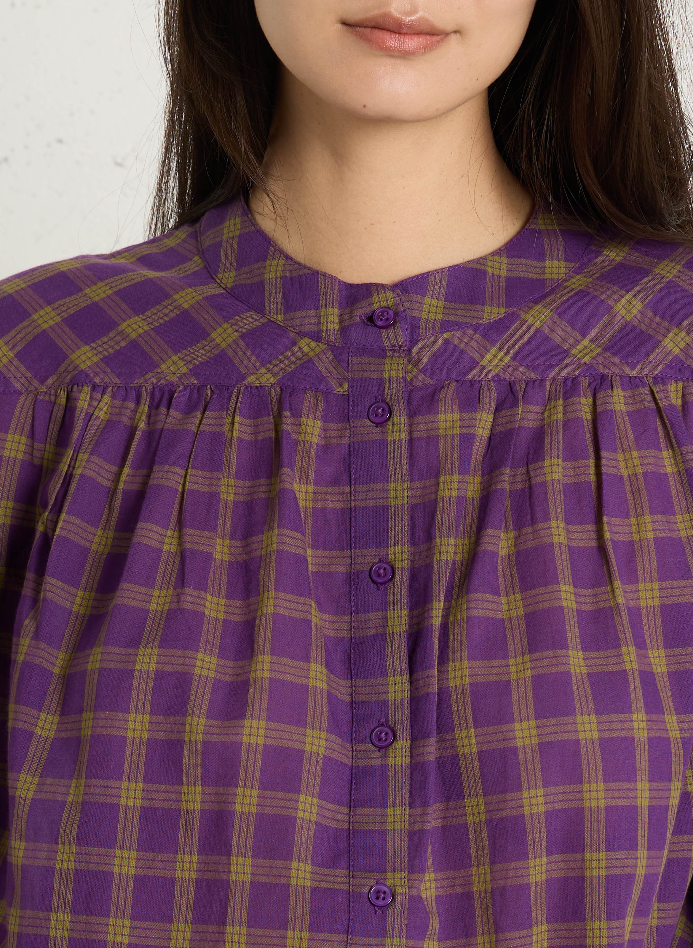 Chemise col rond en coton donatella MAISON 123 Violet