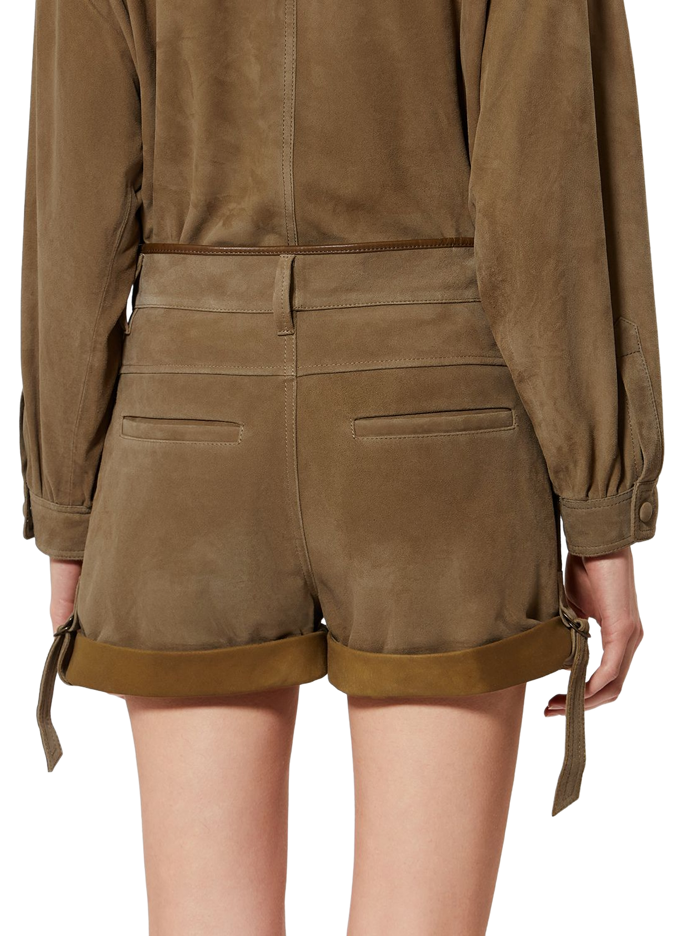 Flared short Marline in suede leather ISABEL MARANT Brown
