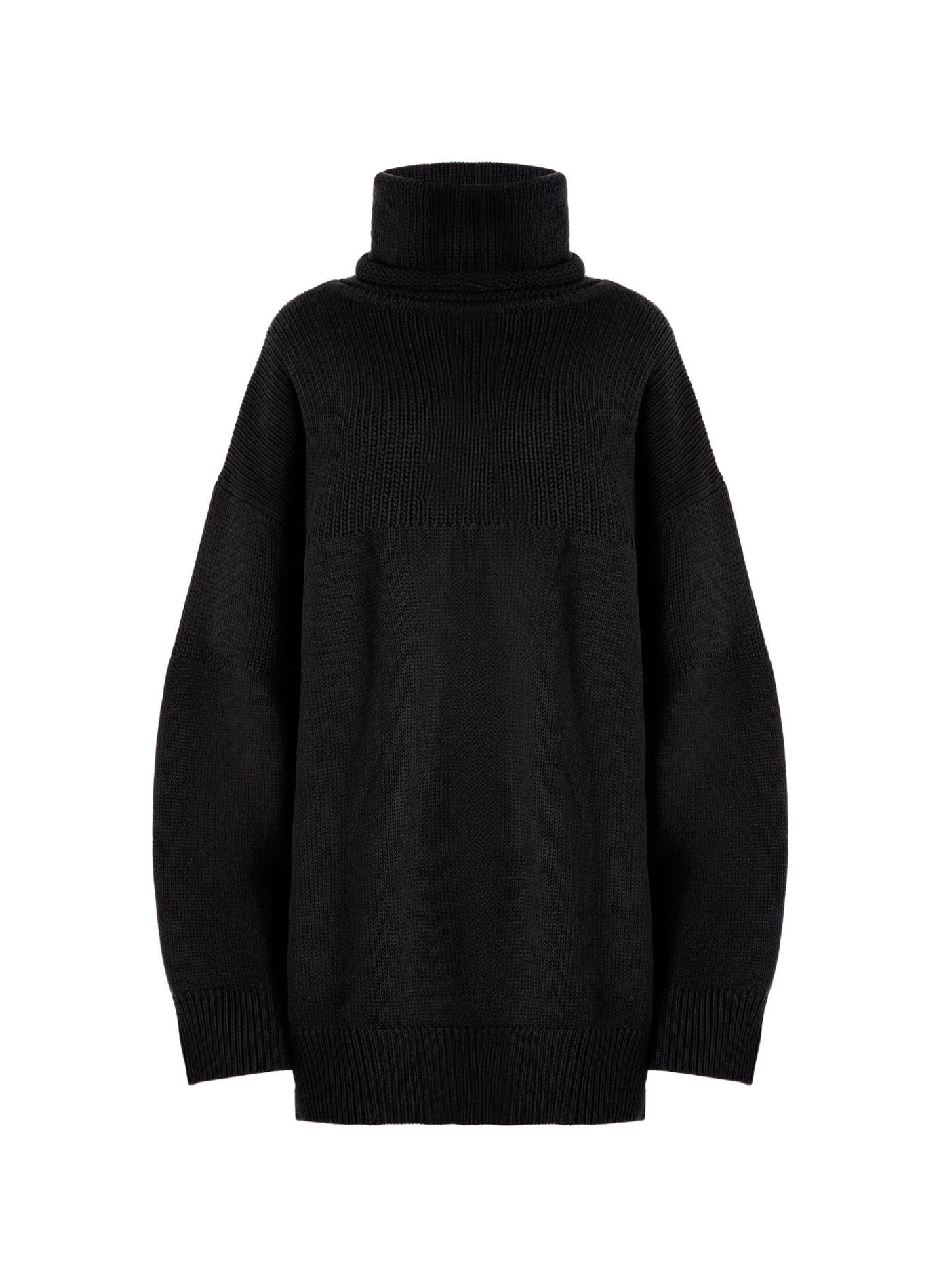 Pull ample à col roulé en laine mérinos WOLFORD Noir