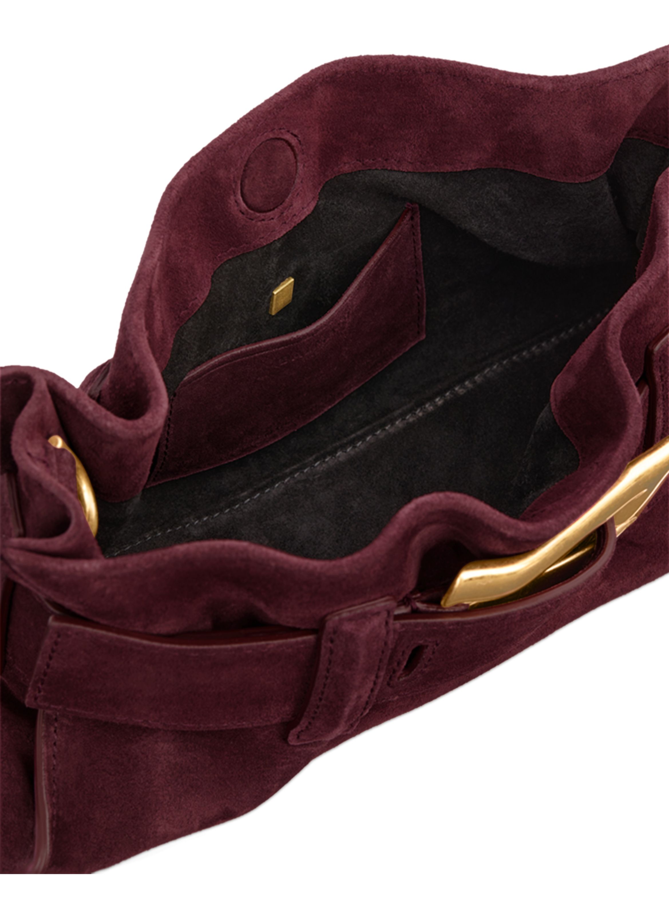 Sac anthem mini en cuir suédé BALMAIN Rouge