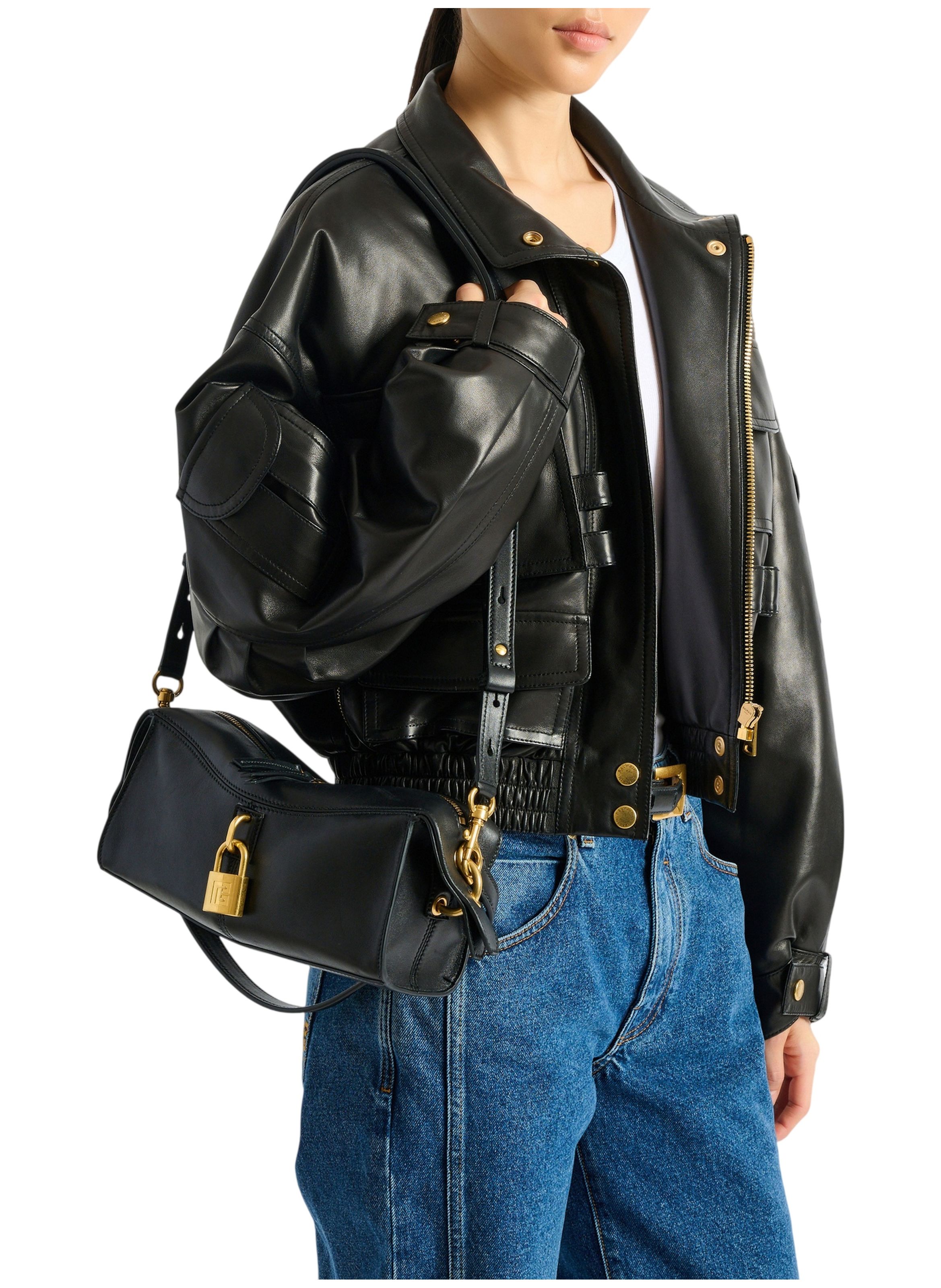 Sac pulse small en cuir lisse BALMAIN Noir