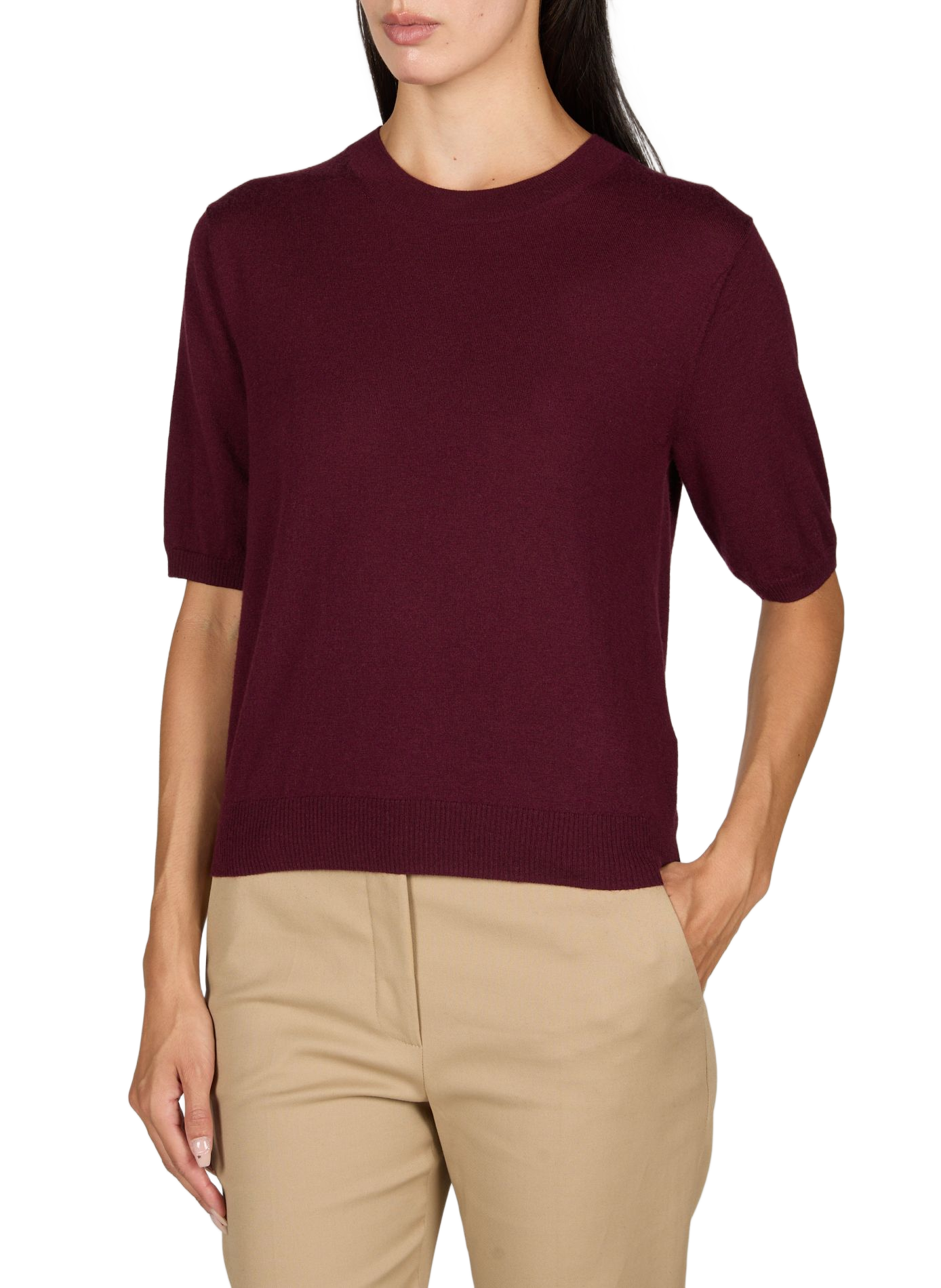 Short-sleeved wool and cashmere sweater MAX MARA WEEK END Red