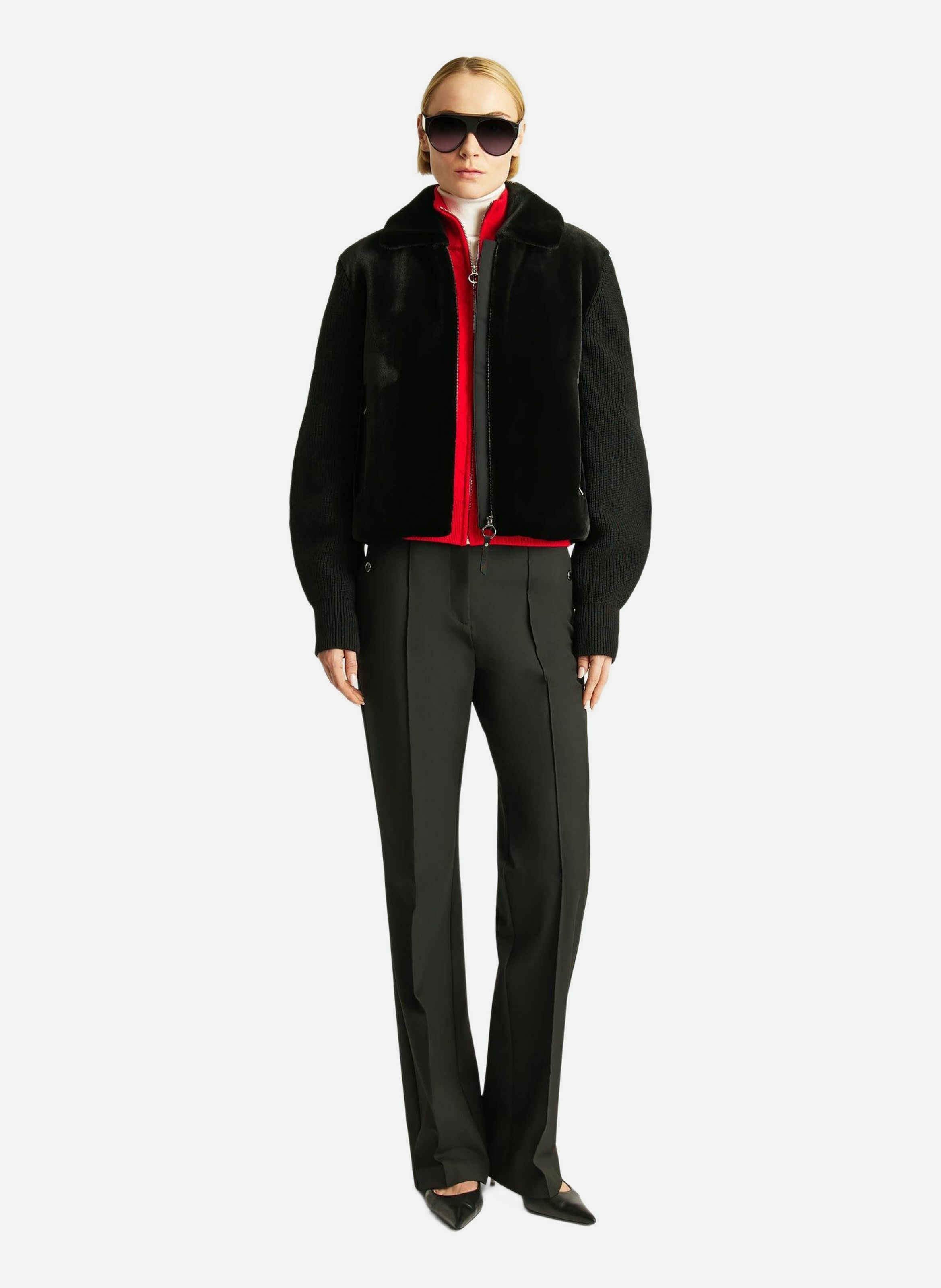 Veste paige col chemise coupe regular FUSALP Noir