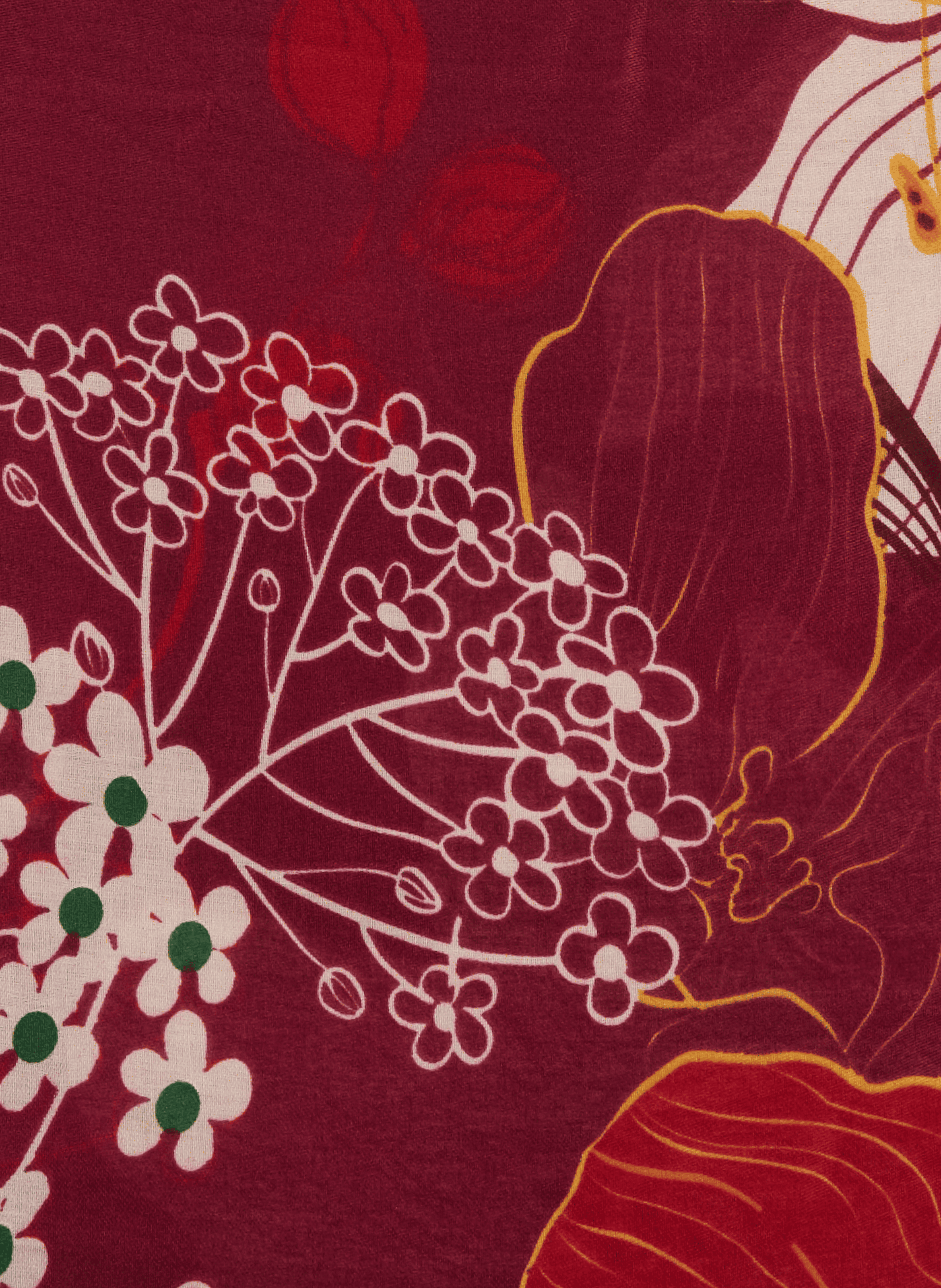 Floral Patterned Scarf AU PRINTEMPS PARIS Red