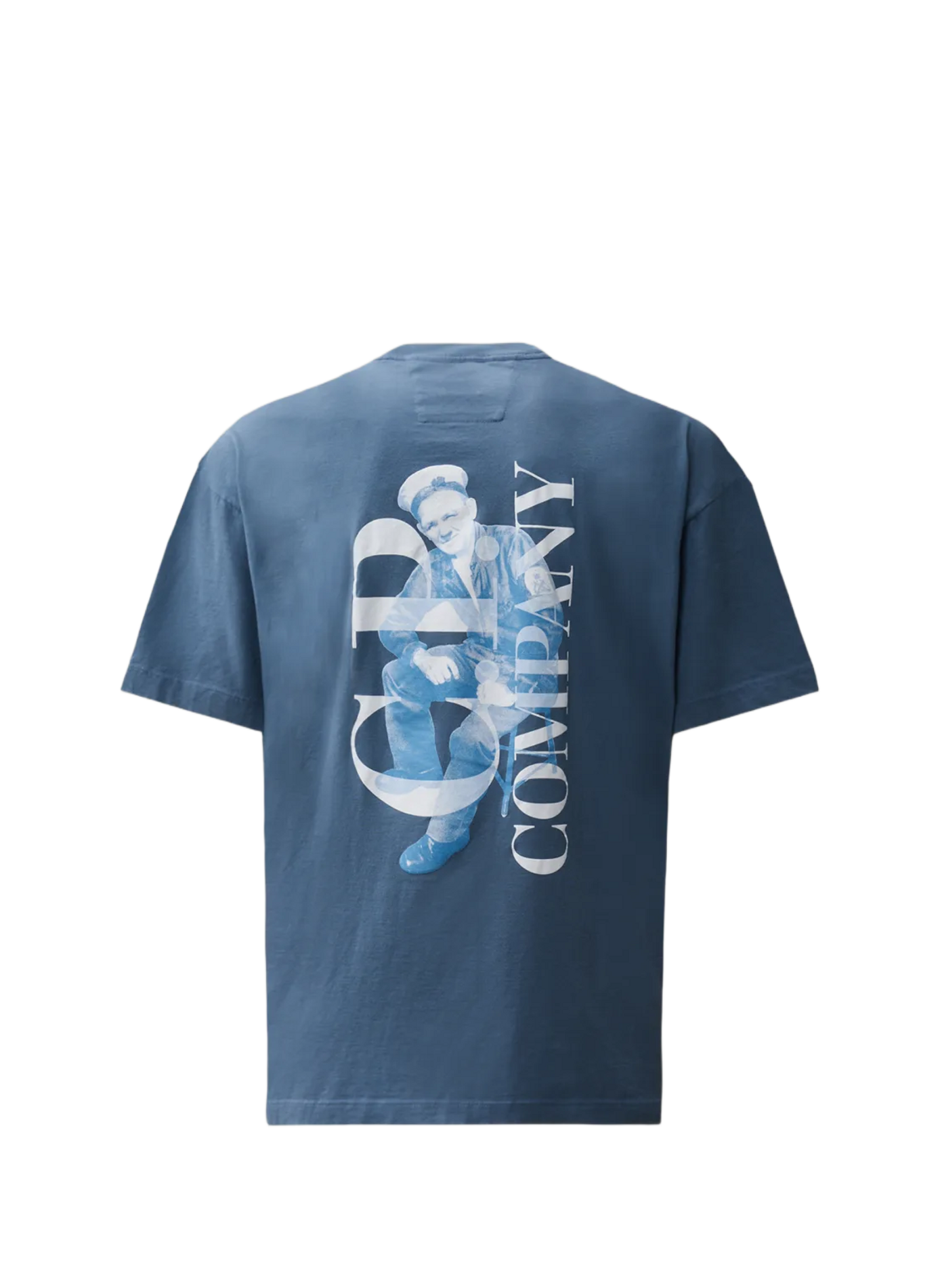 Logo cotton T-shirt CP COMPANY Blue