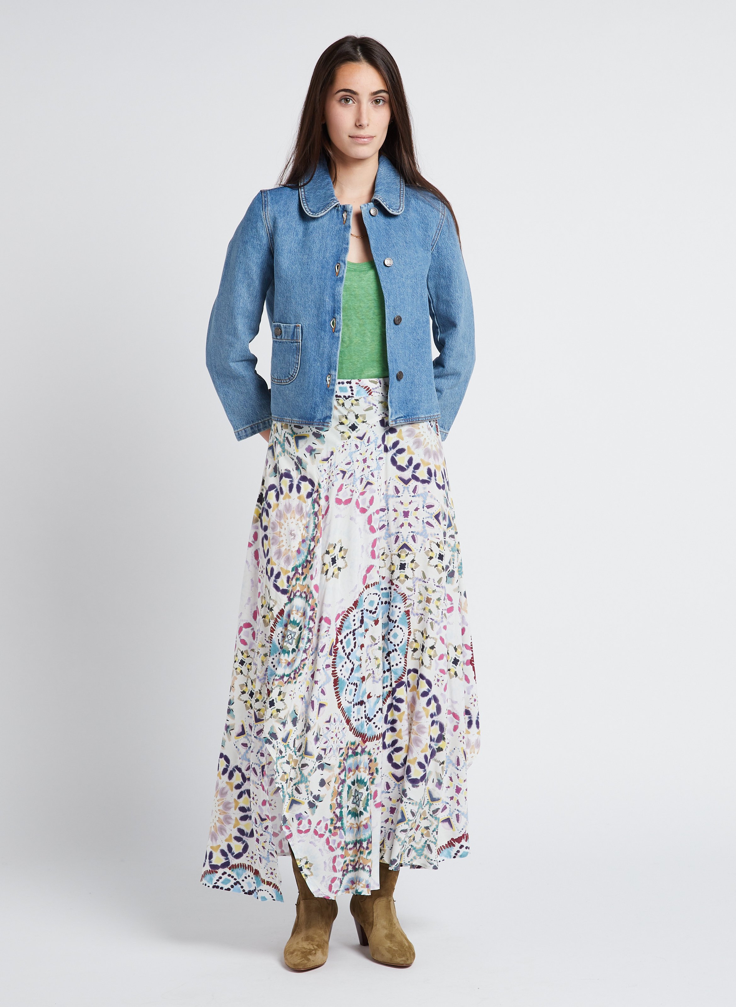 Short washed denim jacket Tiny BA&SH Blue