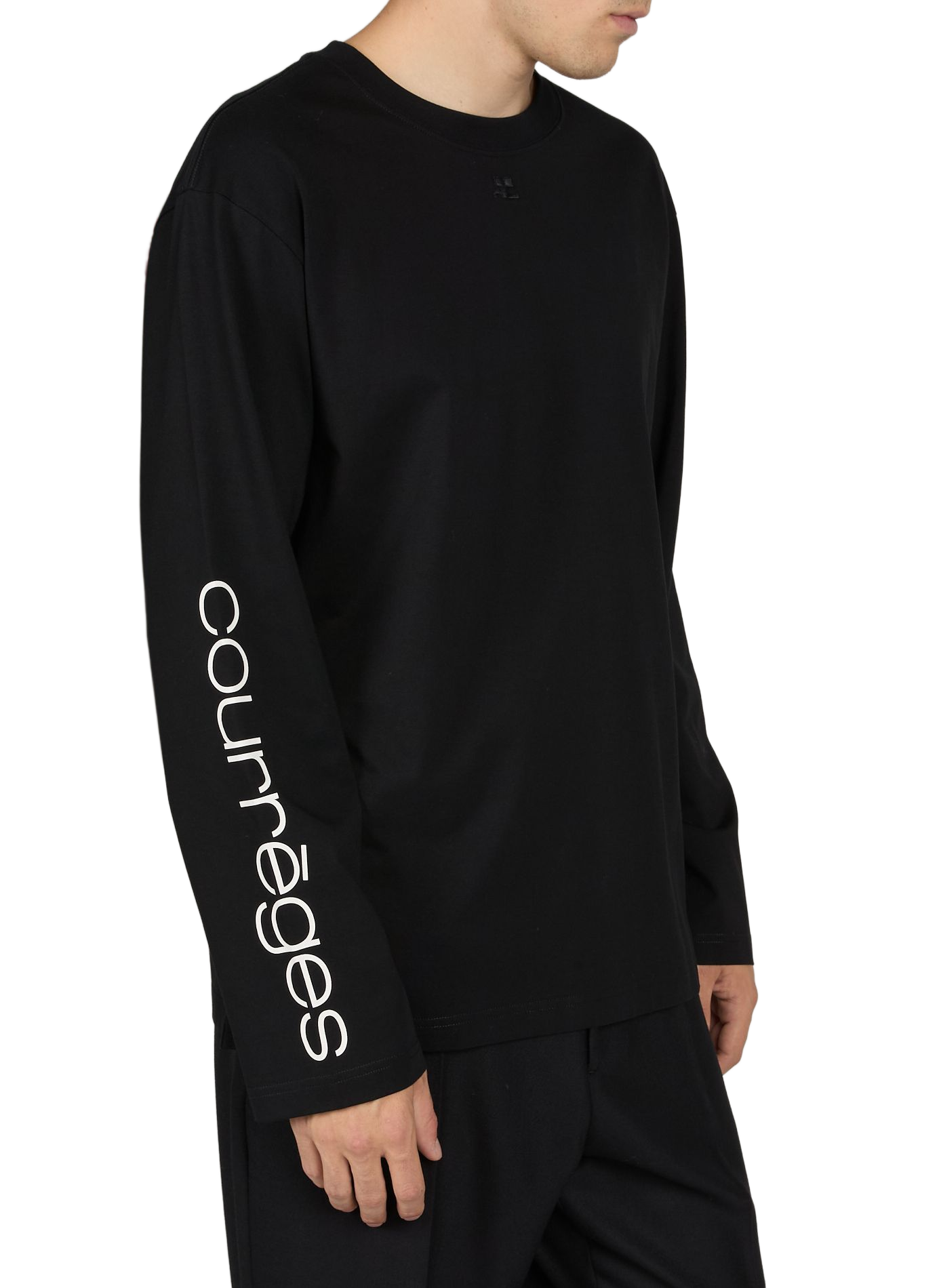 Logo cotton T-shirt COURRÈGES Black
