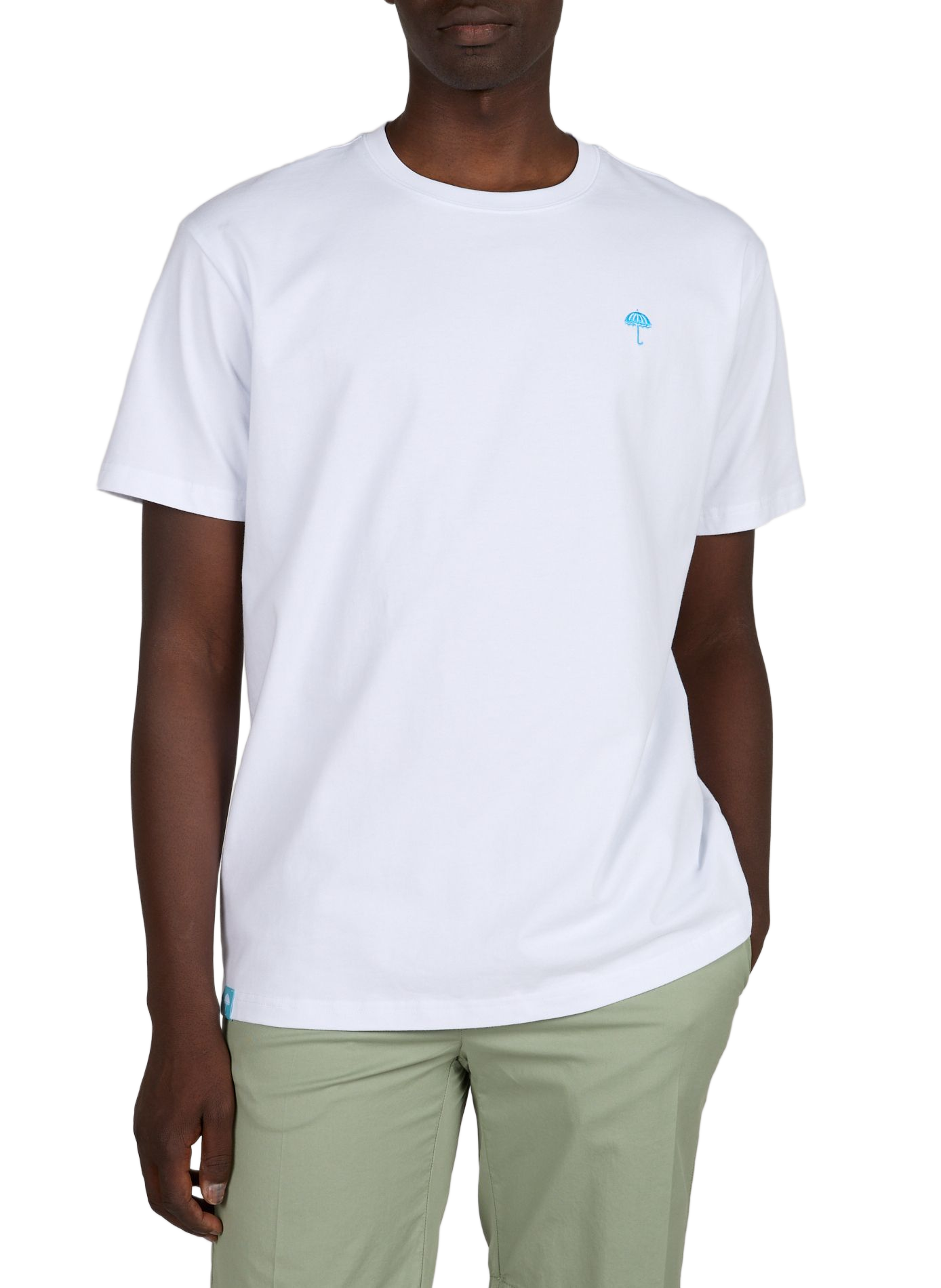 Straight t-shirt with small embroidery HELAS CAPS White
