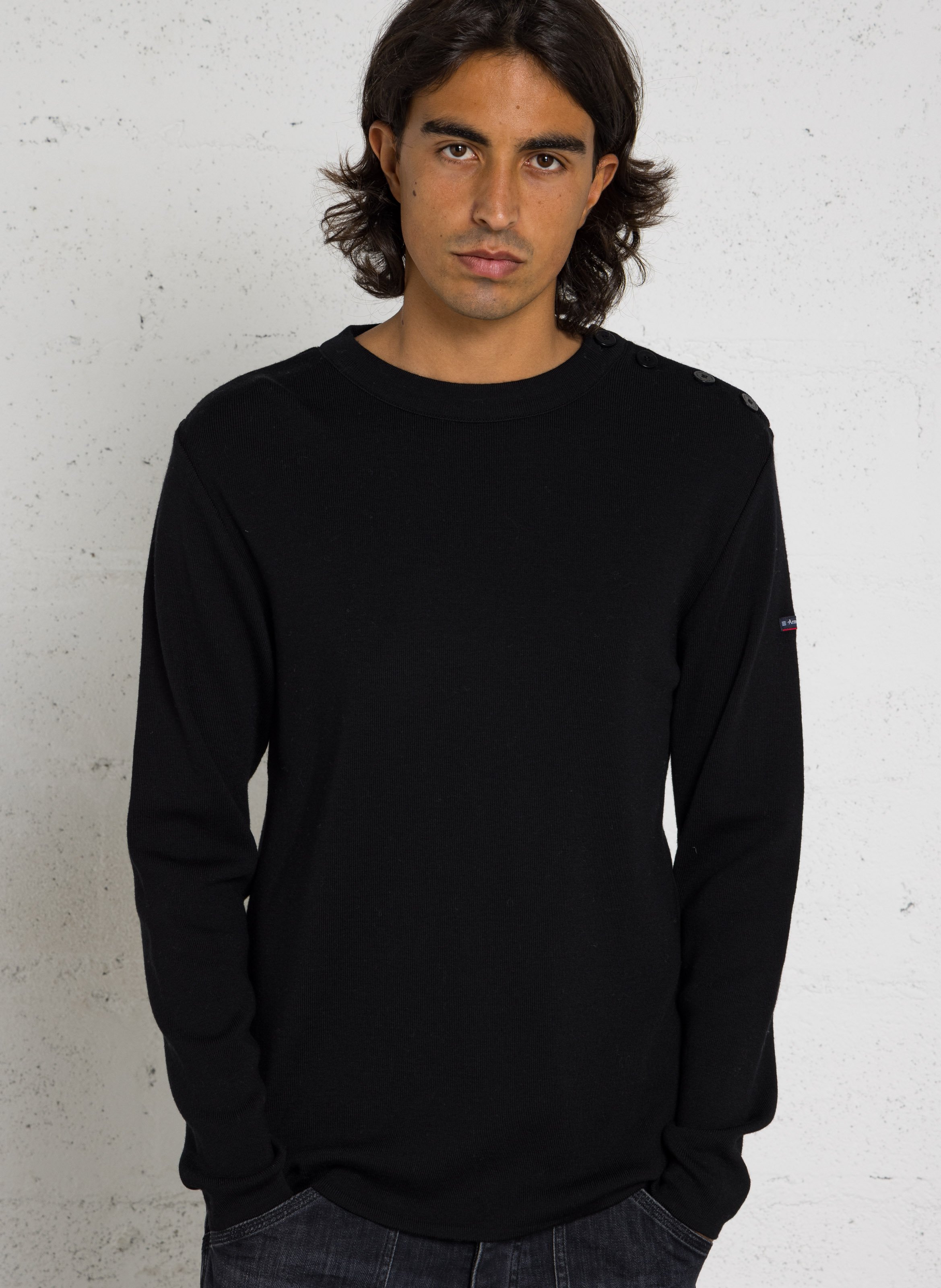 Pull droit en laine goulenez ARMOR-LUX Noir