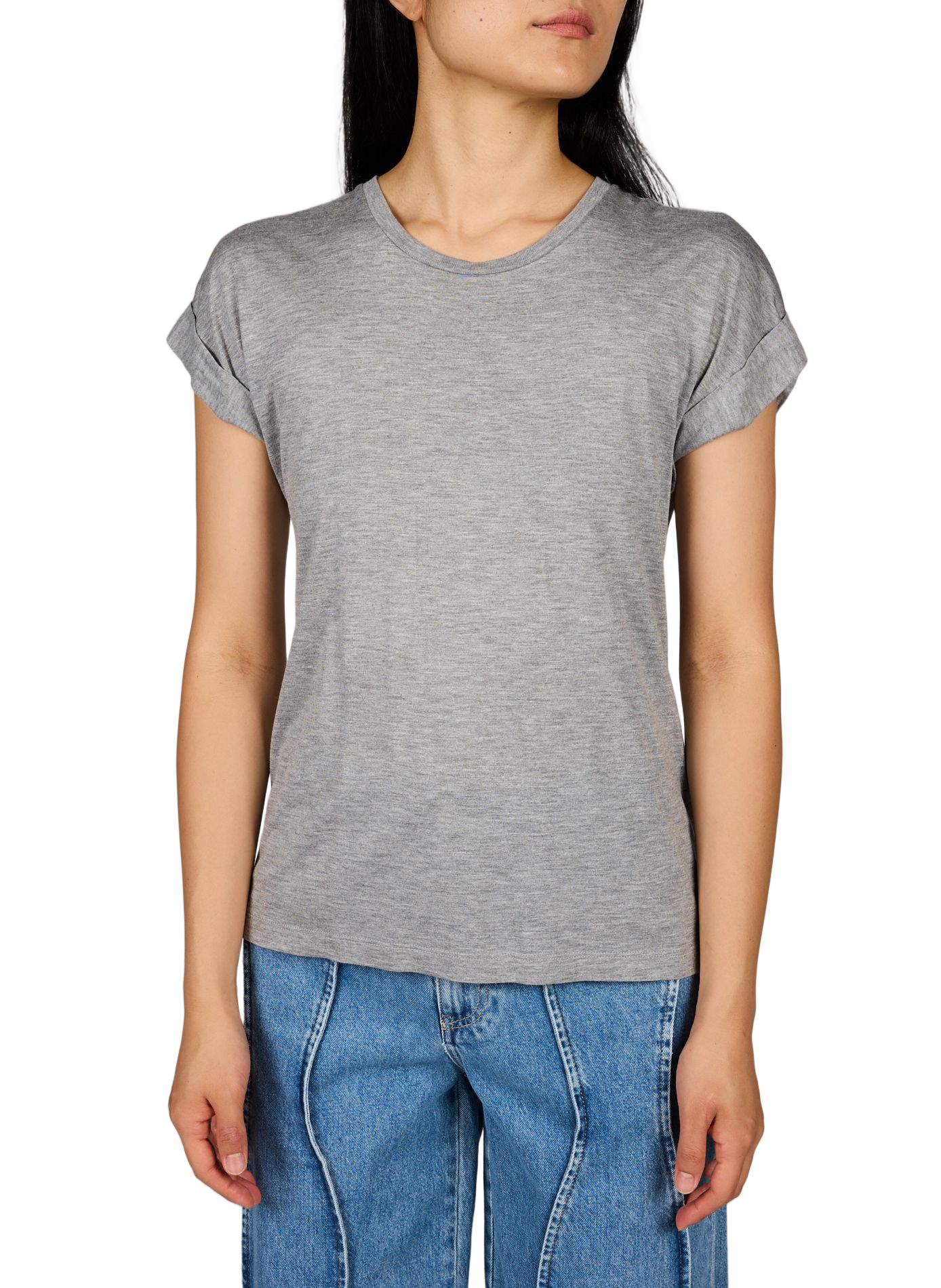Gerader Rundhalsausschnitt T-Shirt CLOSED Grau