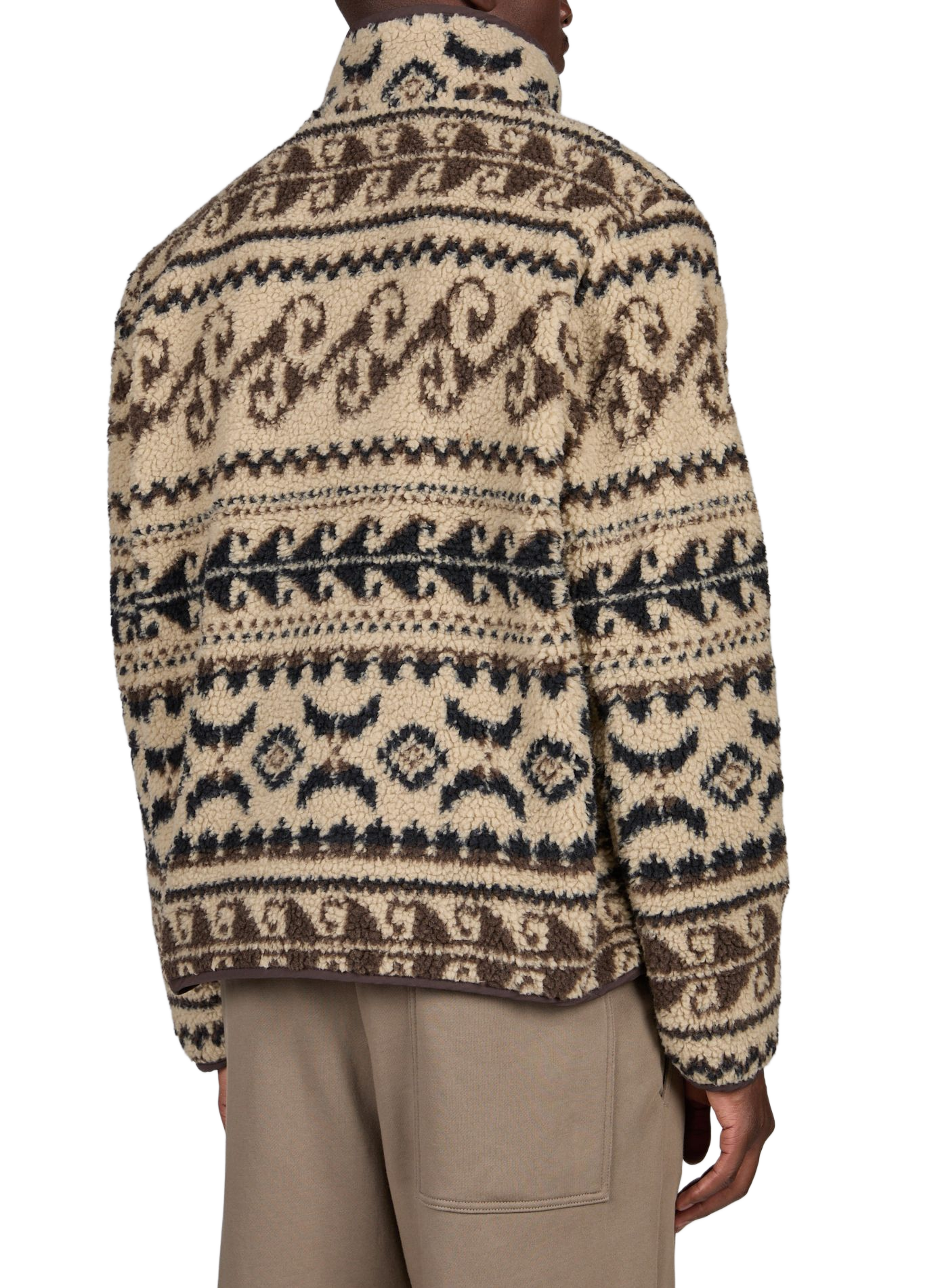 Blouson droit polaire imprimé  MAISON LABICHE Marron