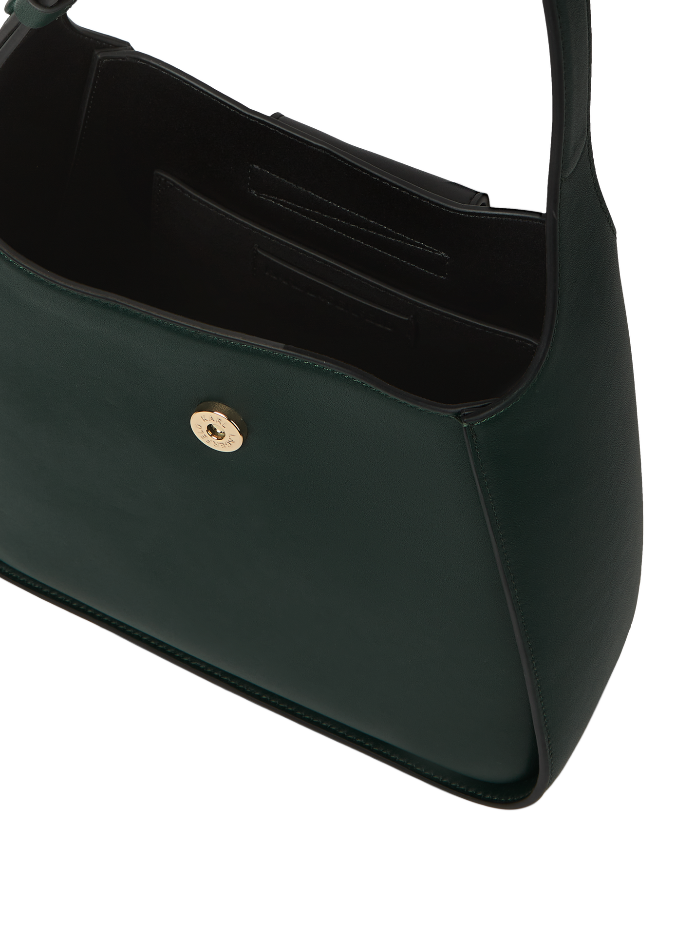 Handtas K/Signature in leer KARL LAGERFELD Groen