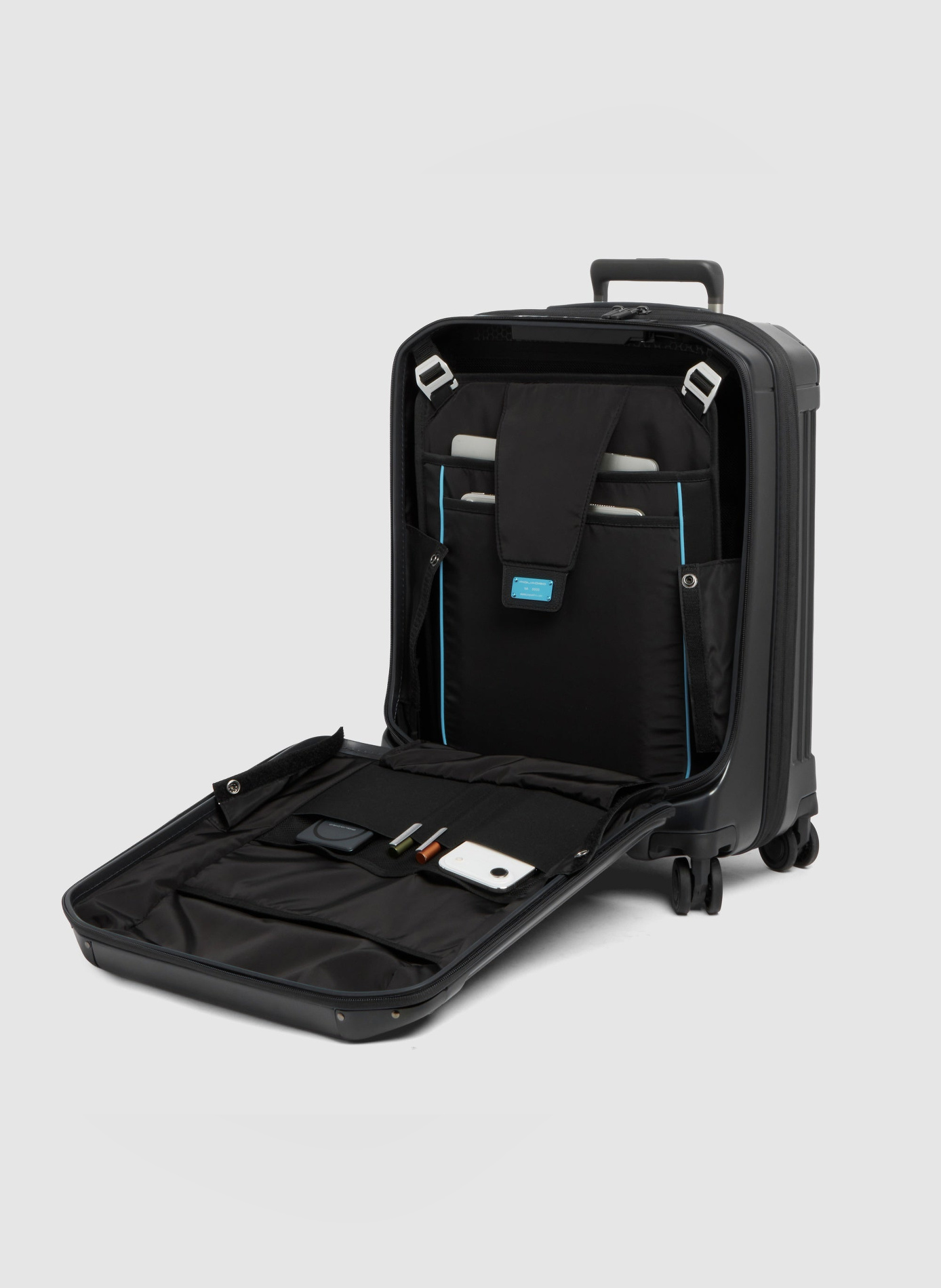 Handbagage voor laptop met twee openingen PIQUADRO Zwart