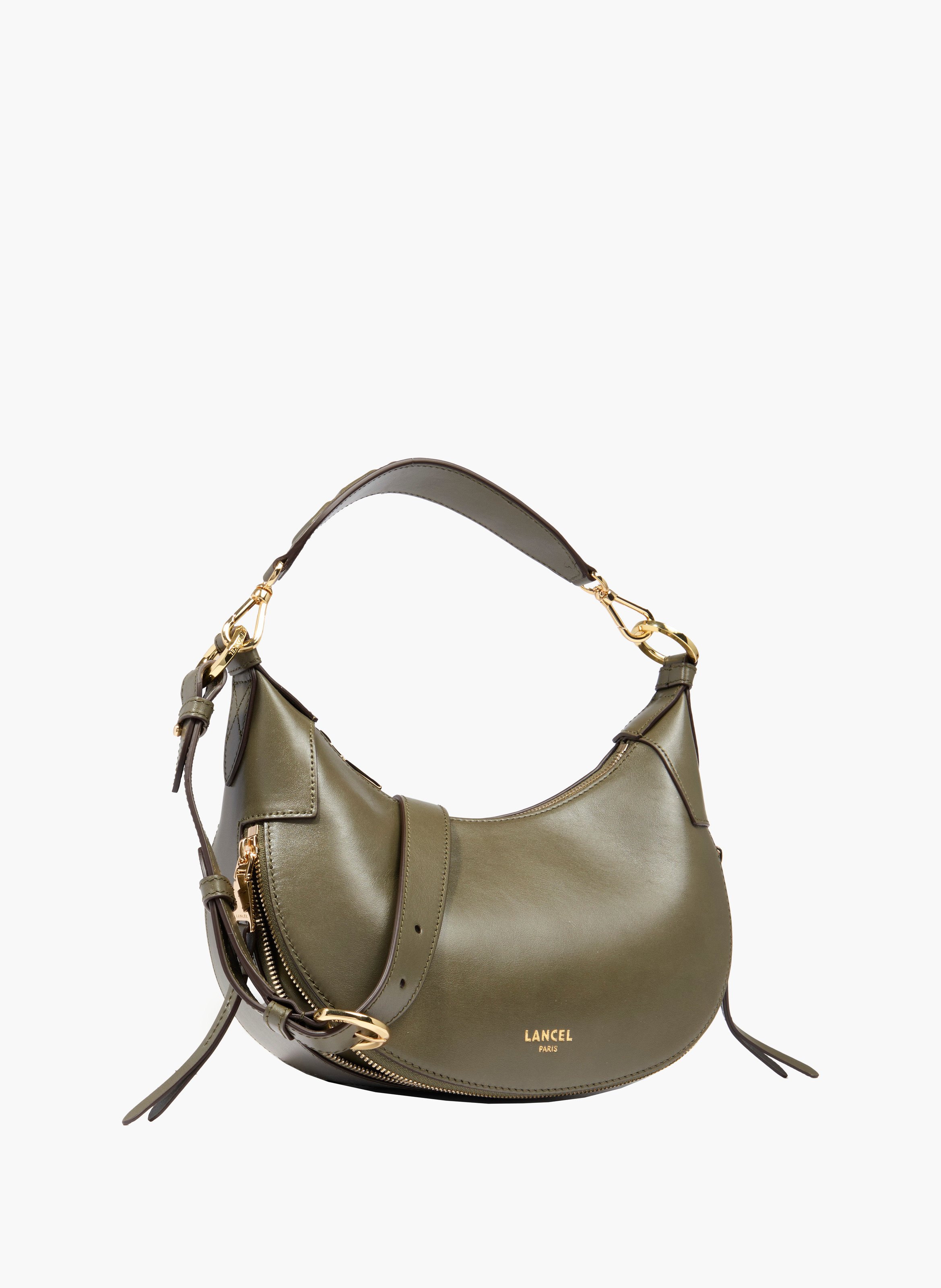 Sac hobo zippé s origami de lancel en cuir LANCEL Vert