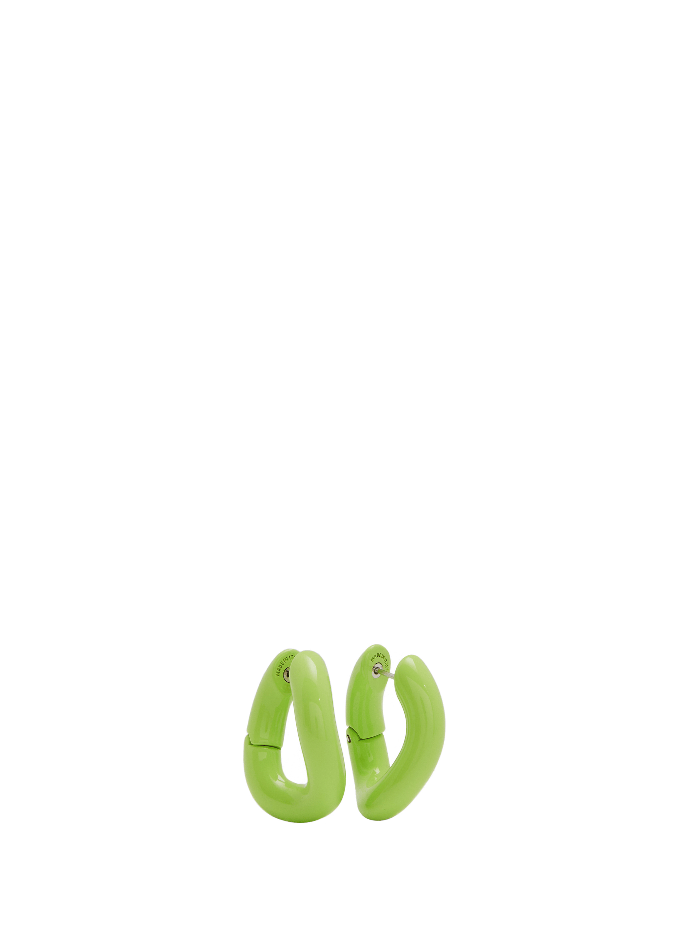 Boucles d'oreille à anneau en cuivre BALENCIAGA Vert
