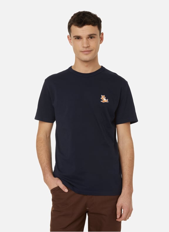T-shirt Chillax Fox en coton Bleu by MAISON KITSUNÉ MAISON KITSUNÉ T-shirt Chillax Fox en coton Bleu