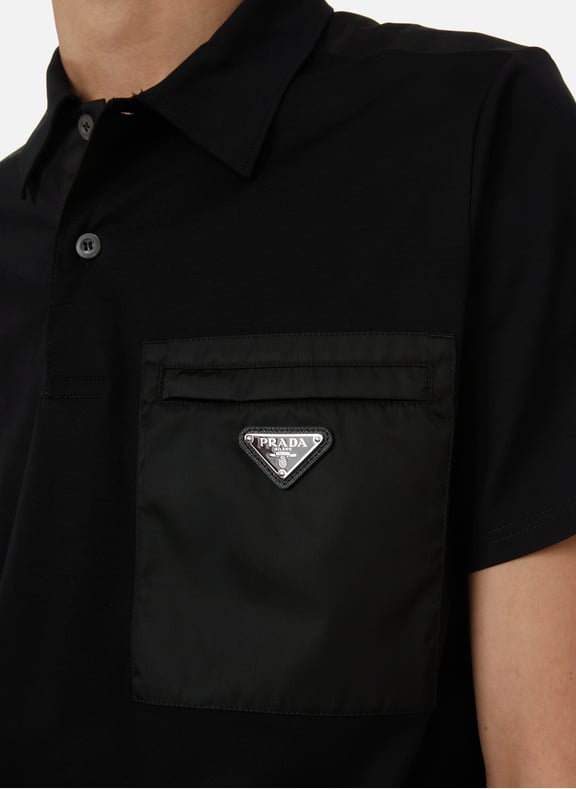 Men's black sales prada polo shirt