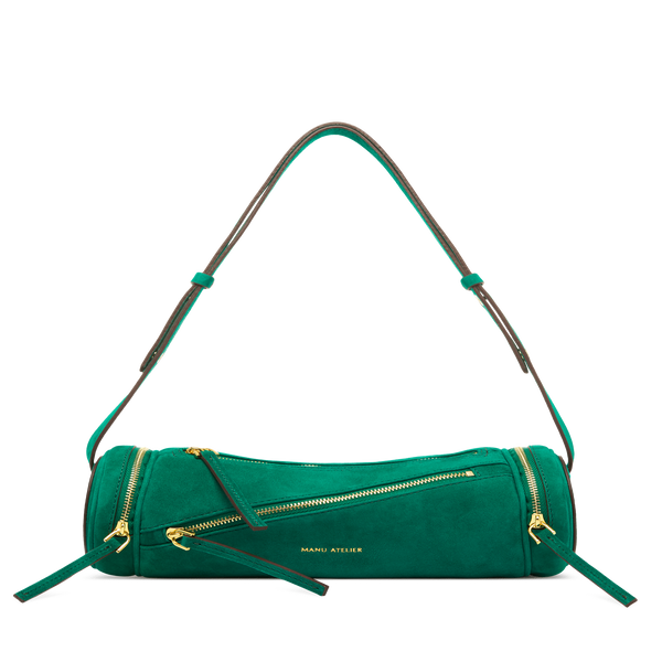 Manu Atelier Multi-zip Leather Handbag In Green