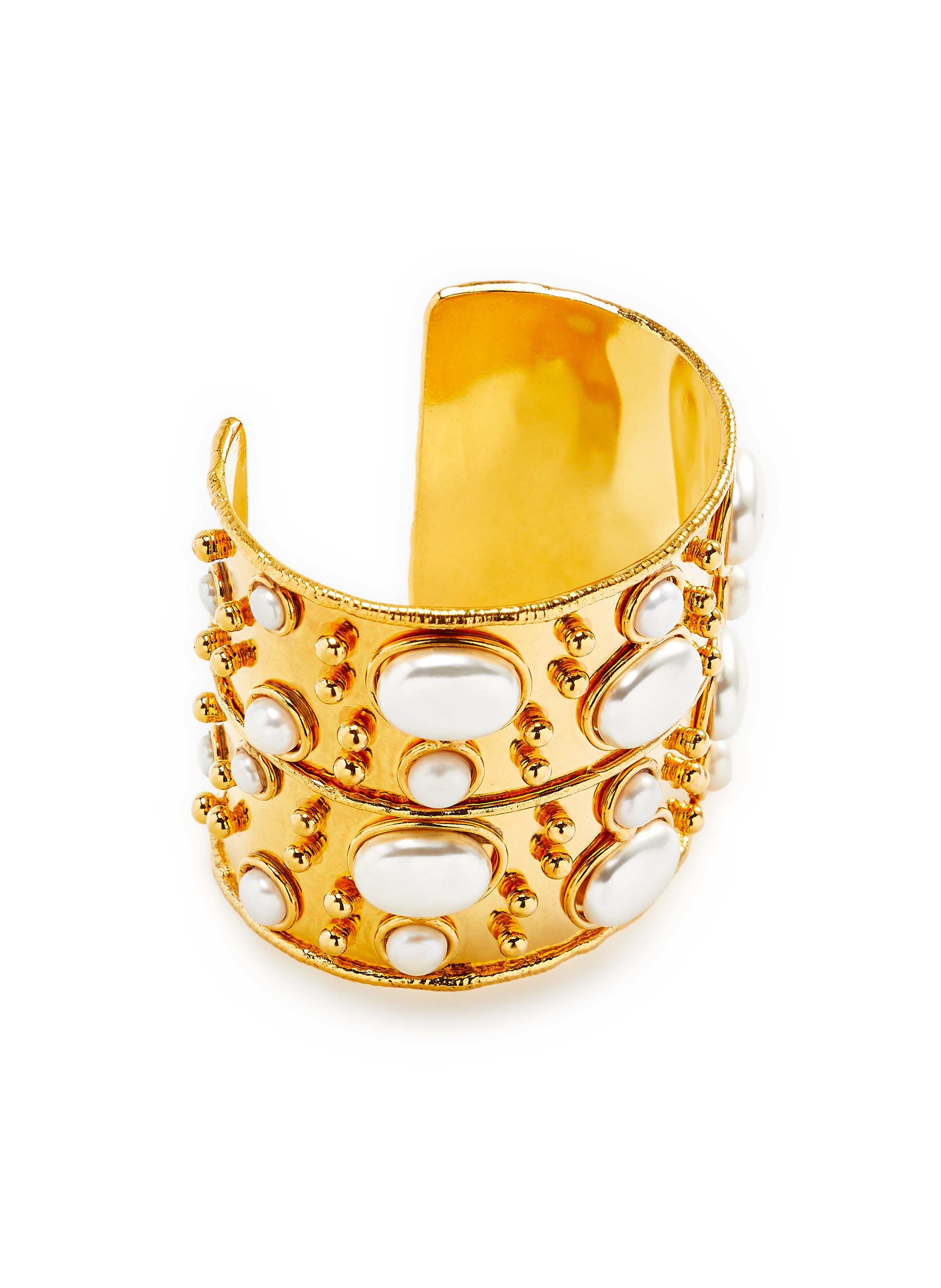 Bracelet à clous en métal doré  SYLVIA TOLEDANO Blanc