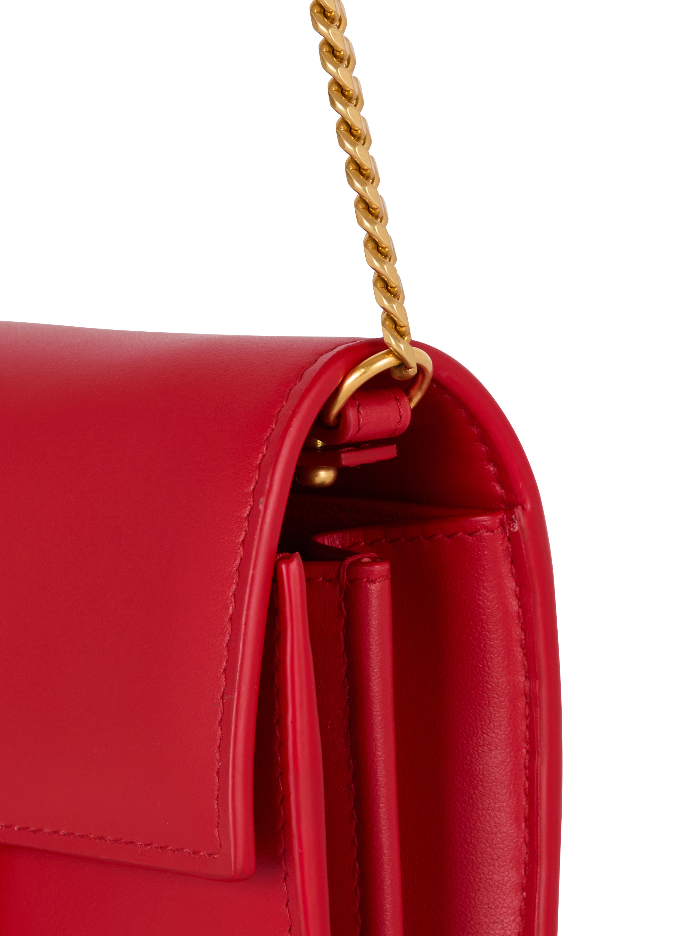 Portefeuille b-buzz en cuir BALMAIN Rouge