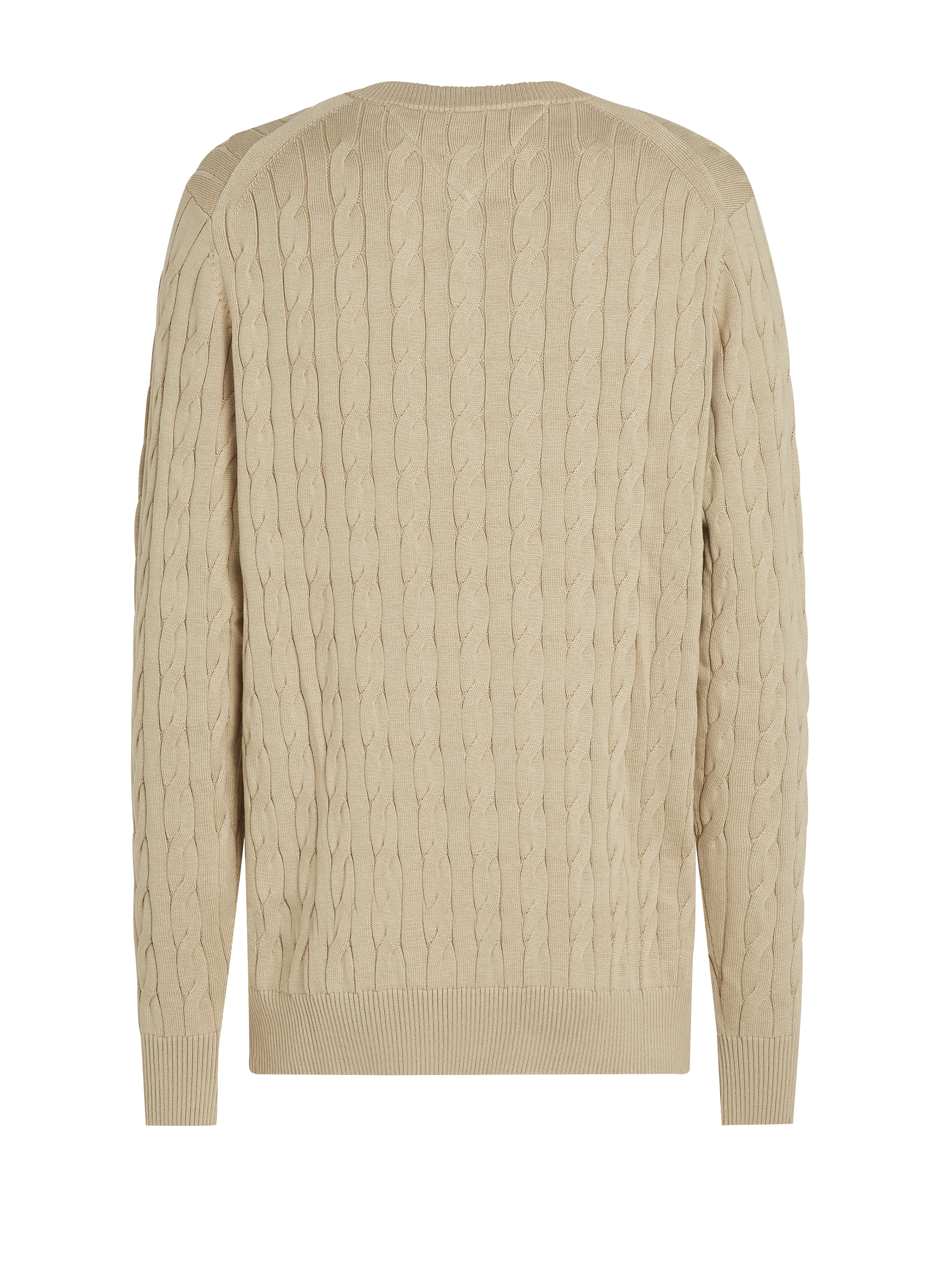 Pull en maille torsadée en coton TOMMY HILFIGER Beige